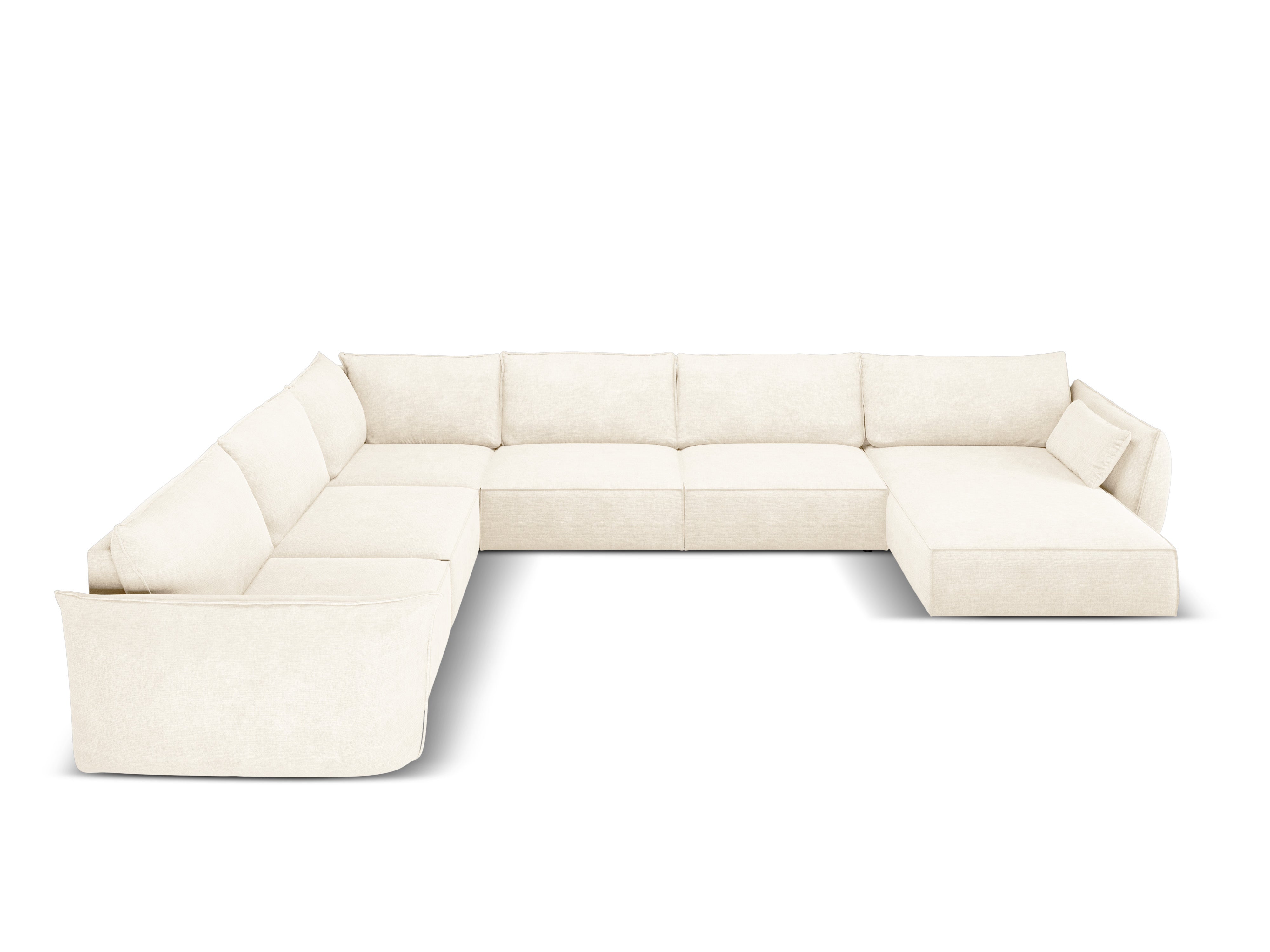 Eine Panorama -Ecke im Skinil -Stoff links leichte leichte beige vanda