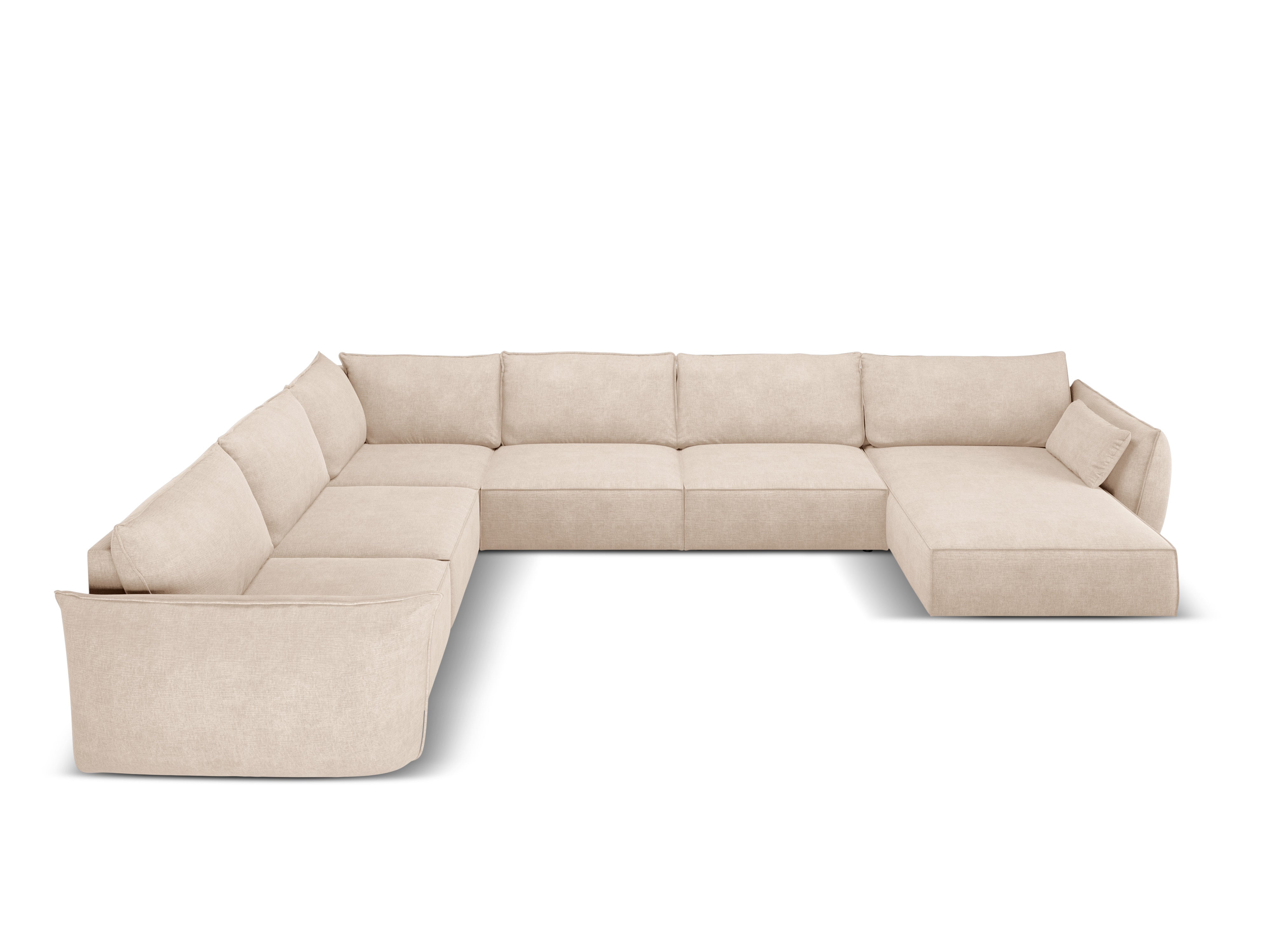 Eine Panorama -Ecke im Szenil -Stoff links -Hand Vanda Beige