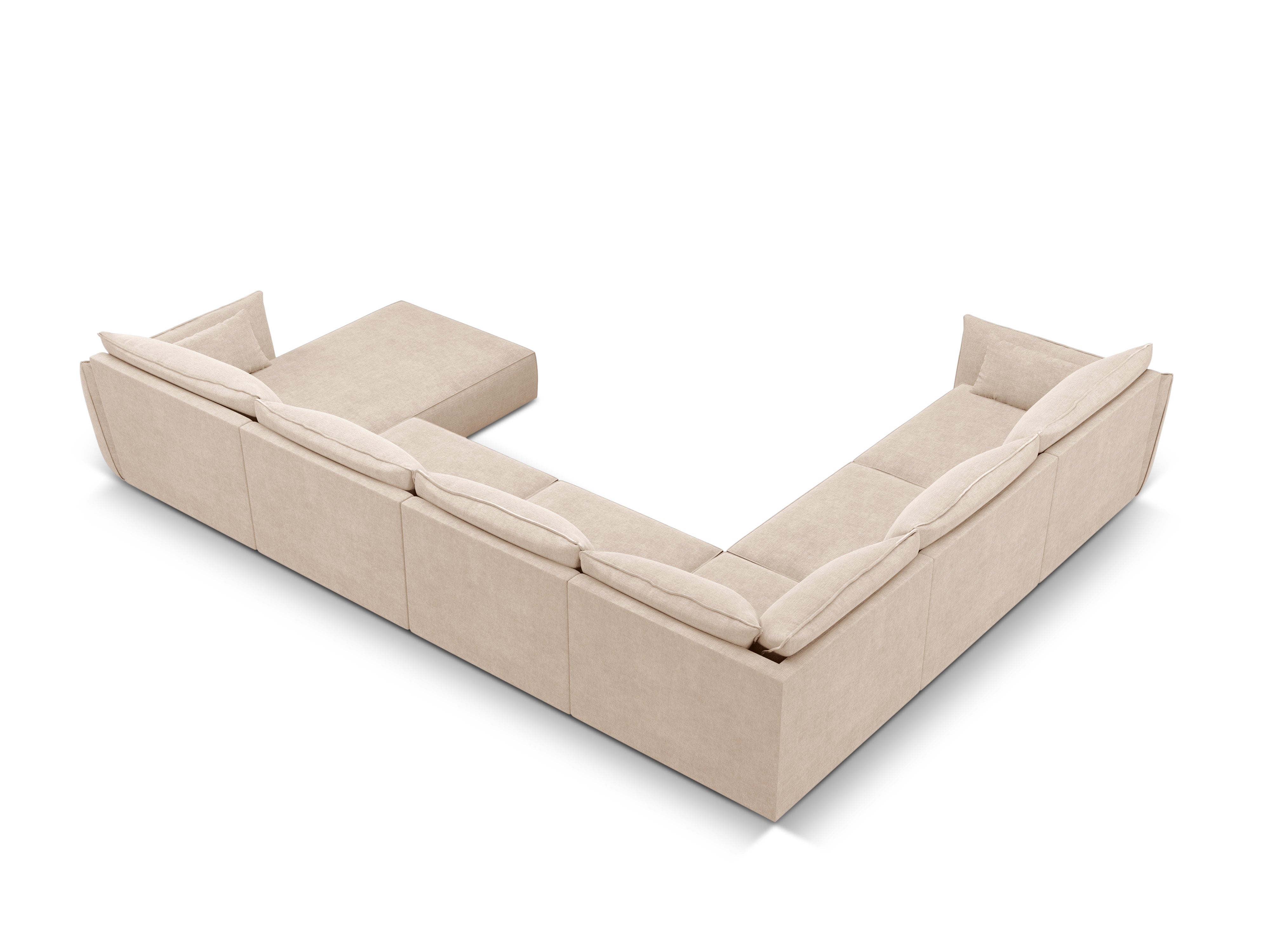 Eine Panorama -Ecke im Szenil -Stoff links -Hand Vanda Beige