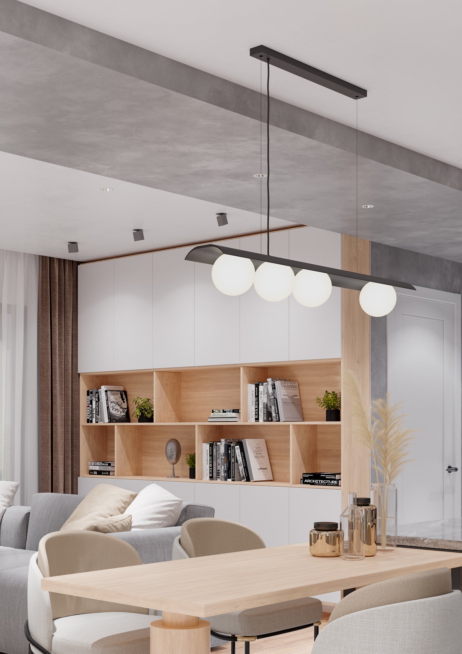 Pendelleuchte MODERN BALL ASYMMETRIE X4