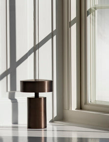 Tragbare Lampe COLUMN braunes Aluminium