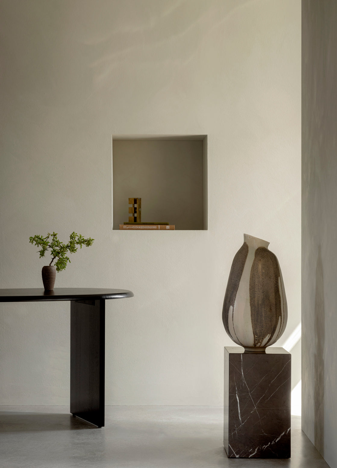 Beistelltisch PLINTH grauer Marmor