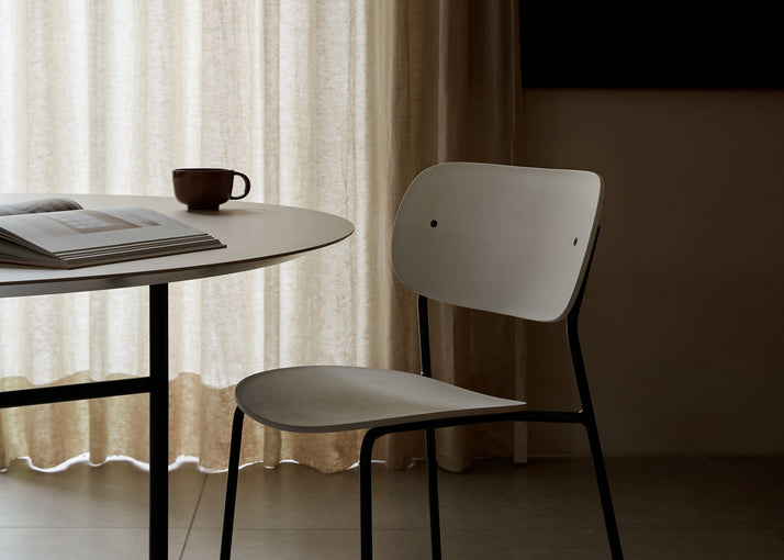 CO Chair beige boucle with chrome base