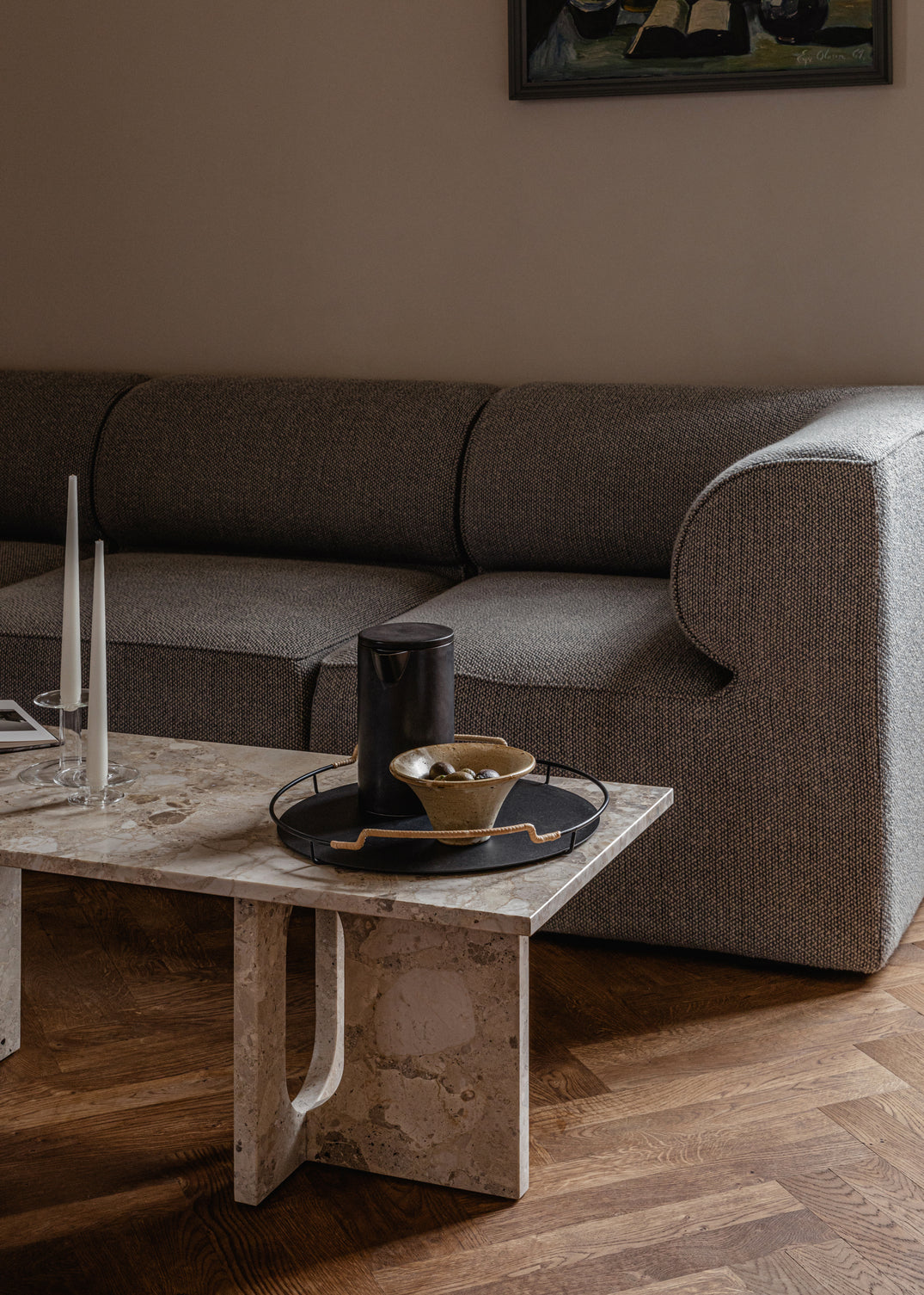 Couchtisch ANDROGYNE grauer Marmor