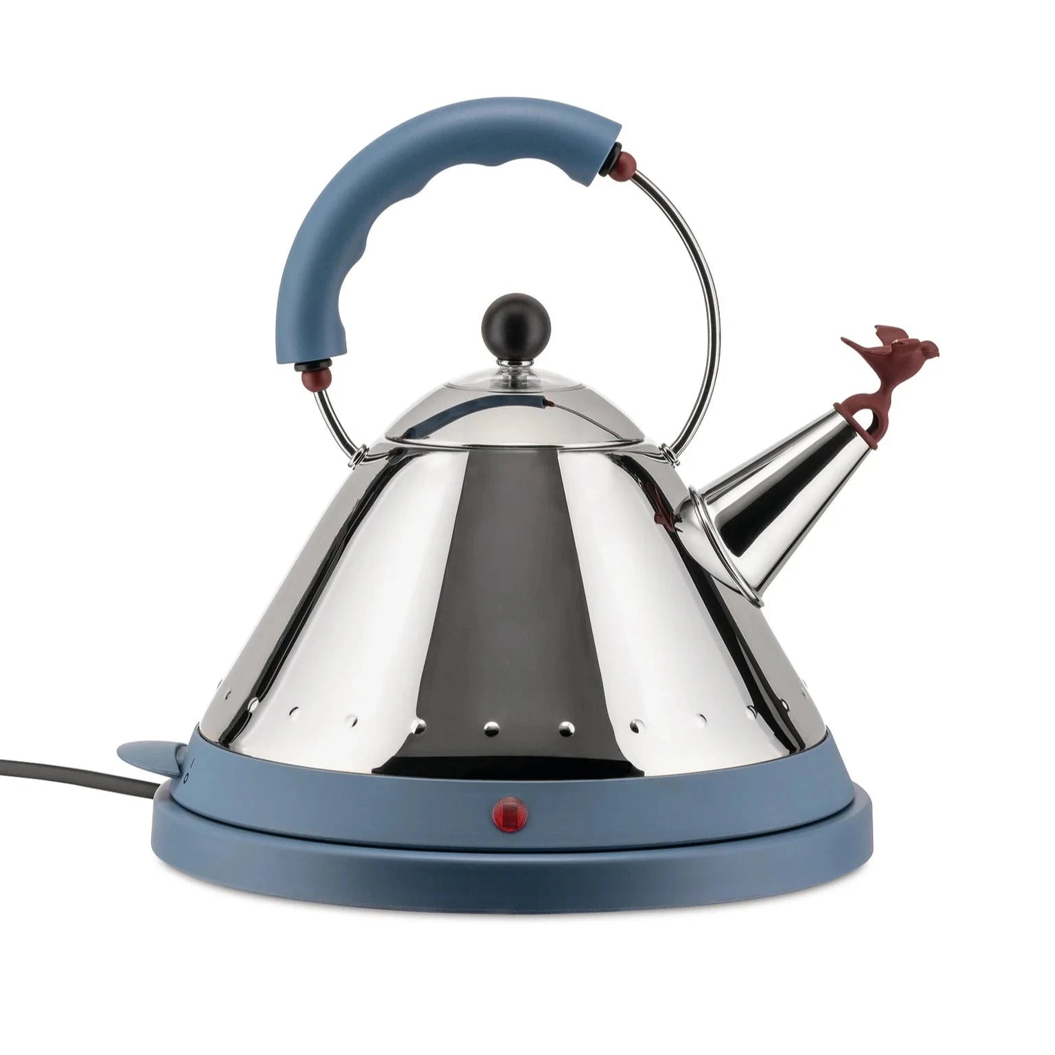 Silver and light blue electric kettle MG32