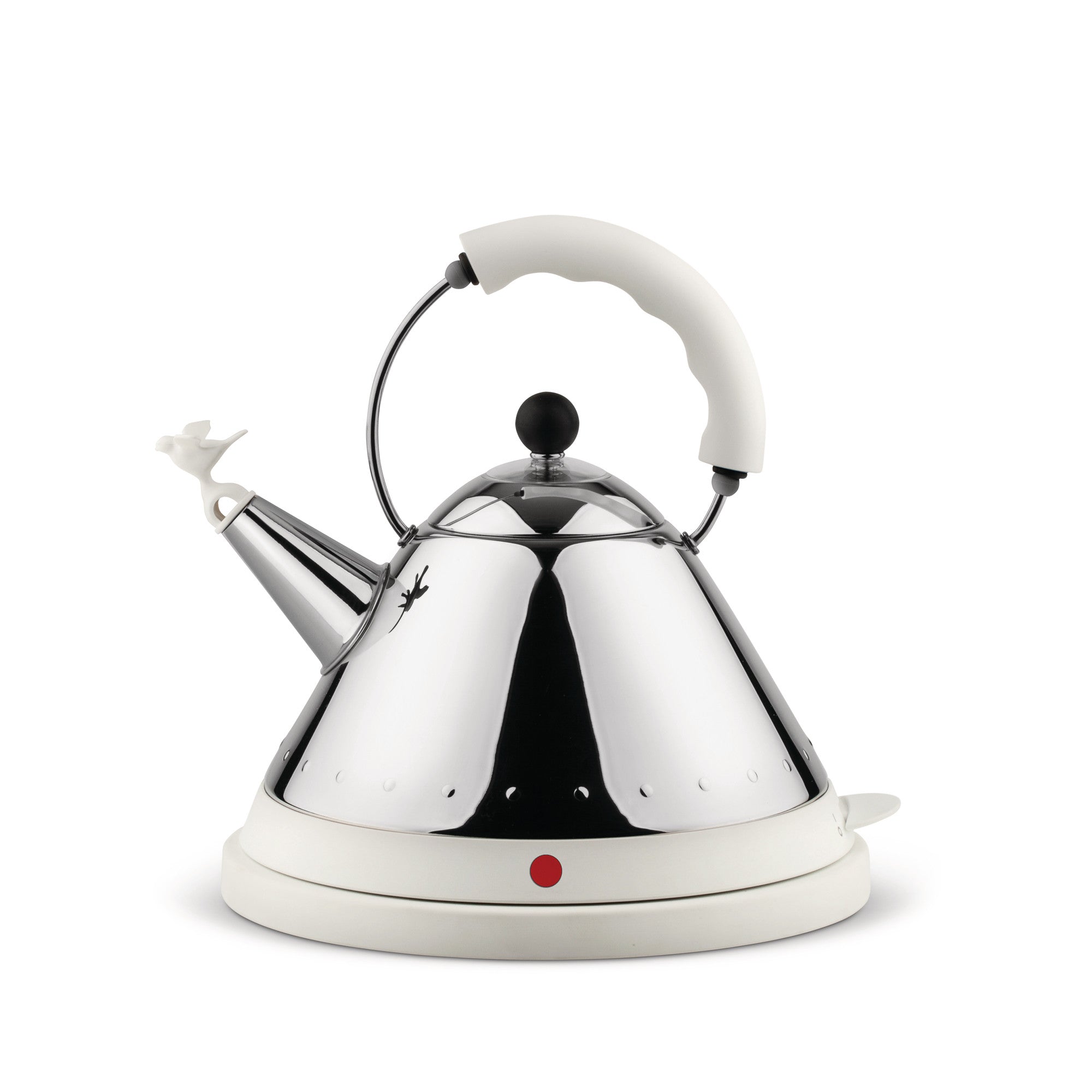 Silver with white electric kettle MG32