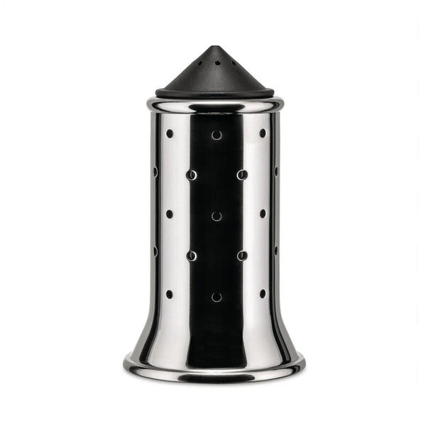 Silver silver salt shaker with black