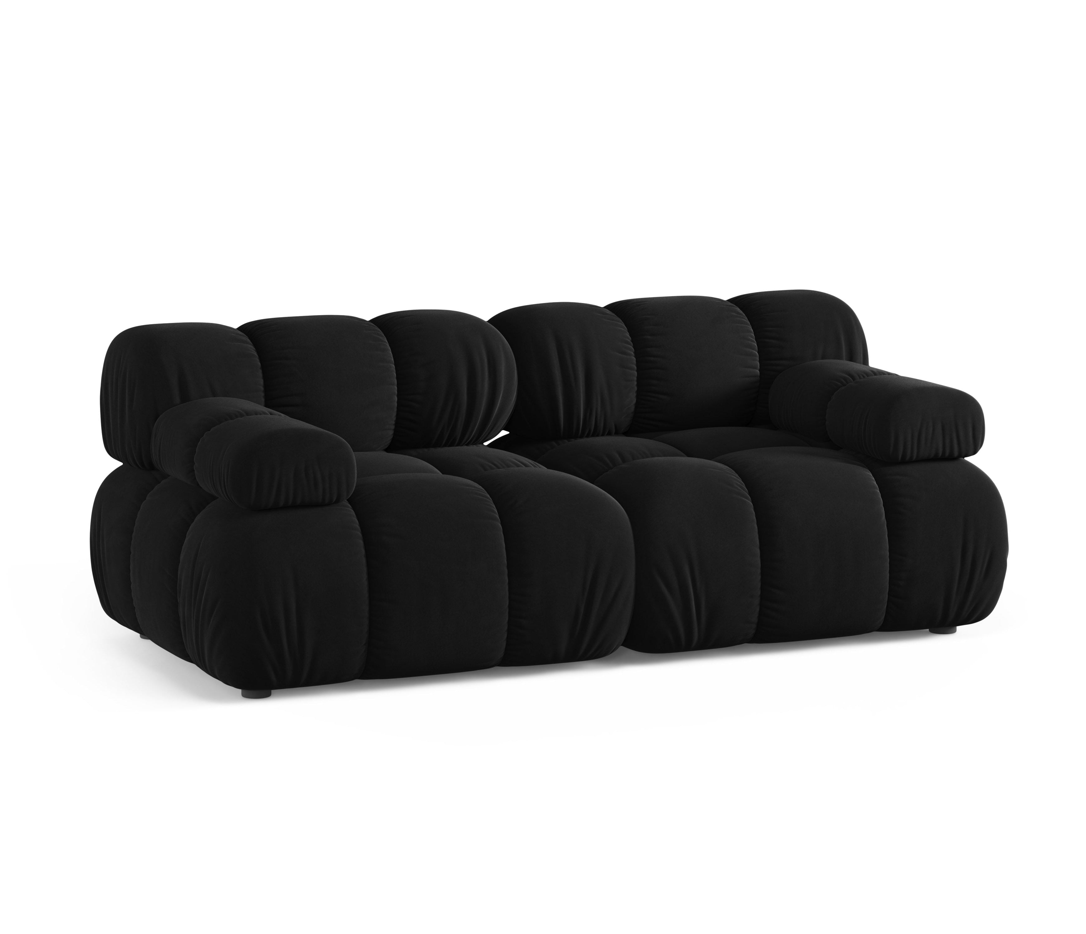 Modulares Samtsofa für 2 Personen BELLIS in Schwarz