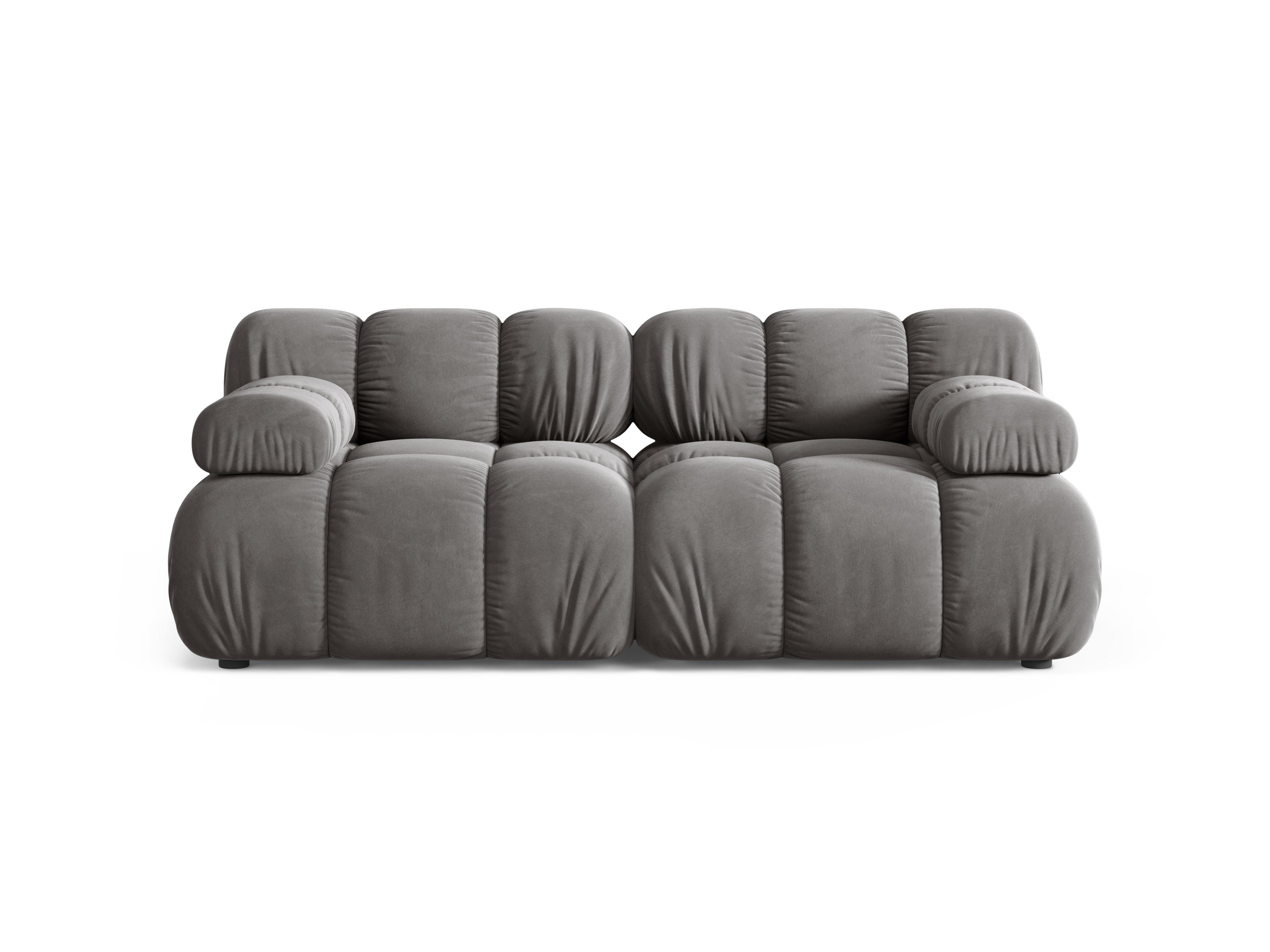 Modulares Samtsofa für 2 Personen BELLIS in Grau
