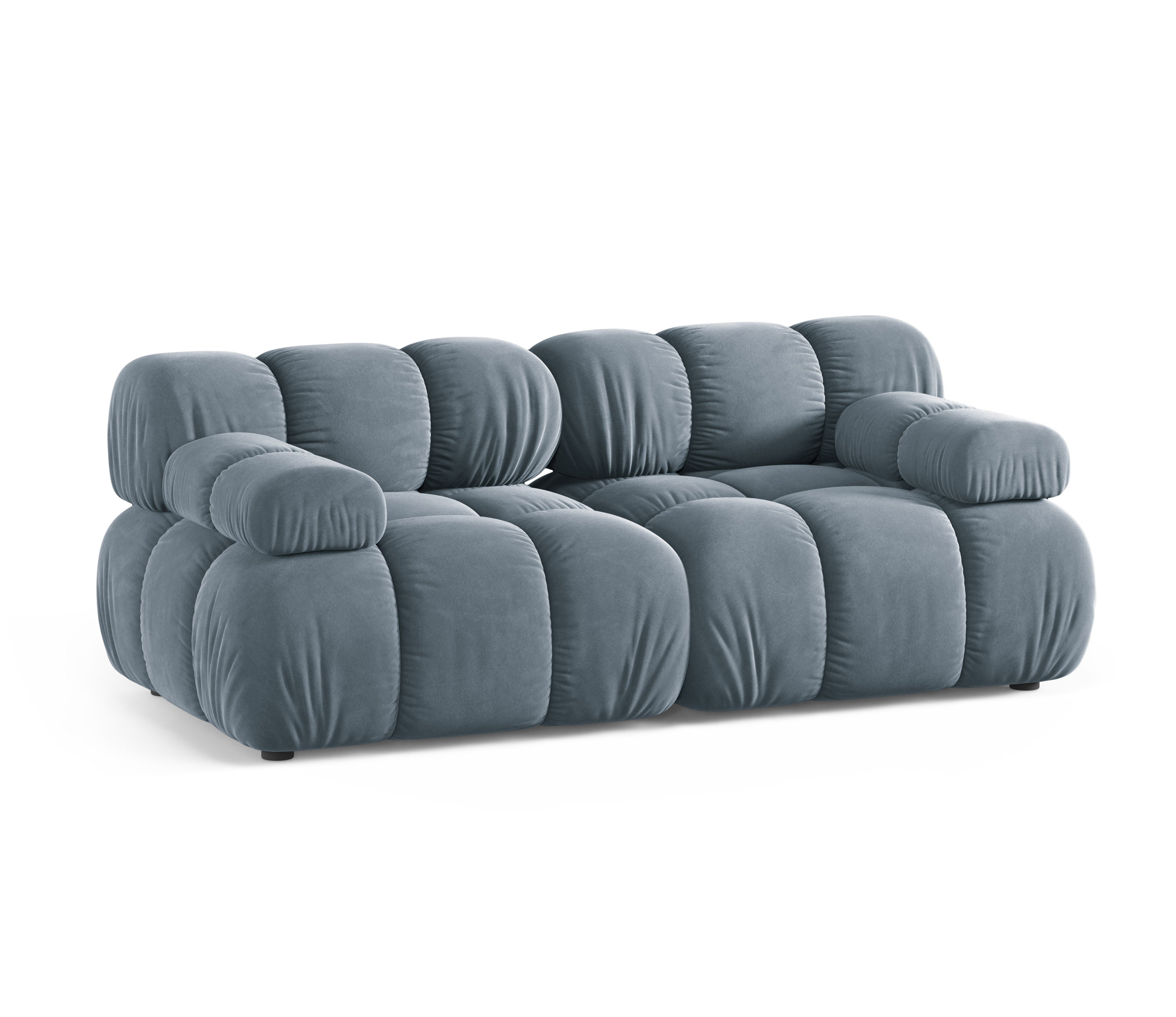 Modulares Samtsofa für 2 Personen BELLIS in Blau