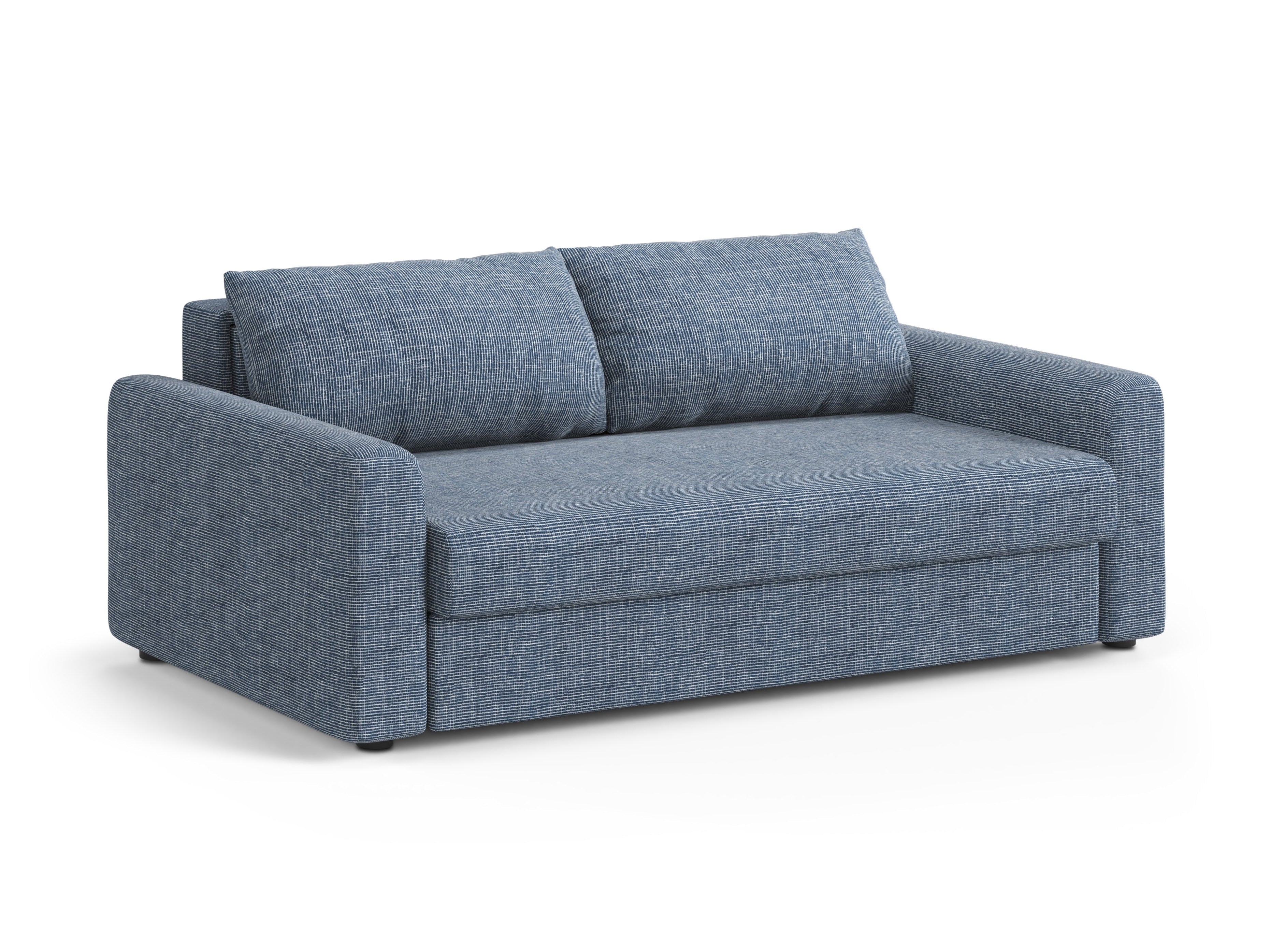 3-Seater Sofa with Sleeping Function DAVID Blue Melange