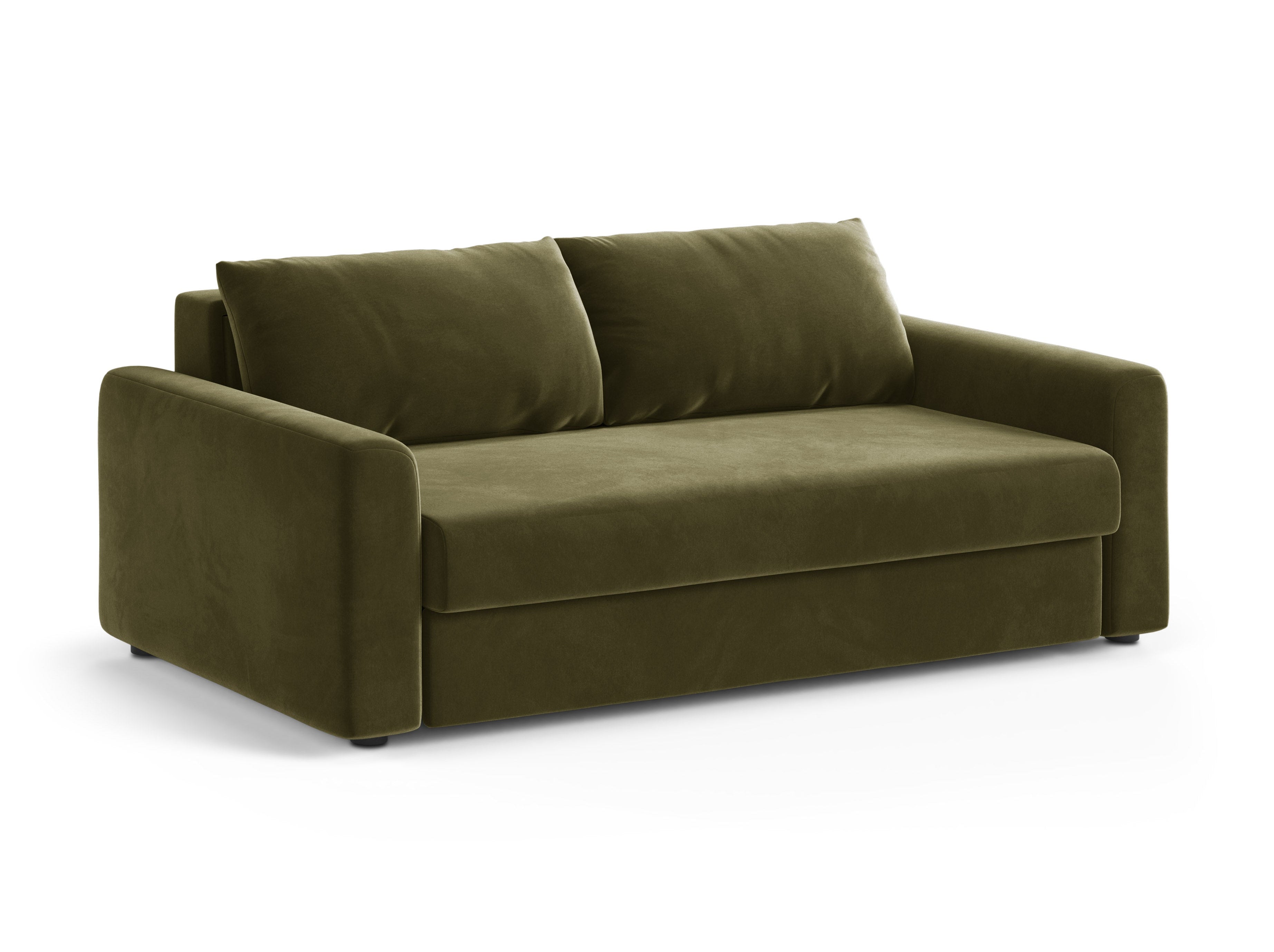 Sofa aus Samt für 3 Personen mit Schlaf-Funktion DAVID grün