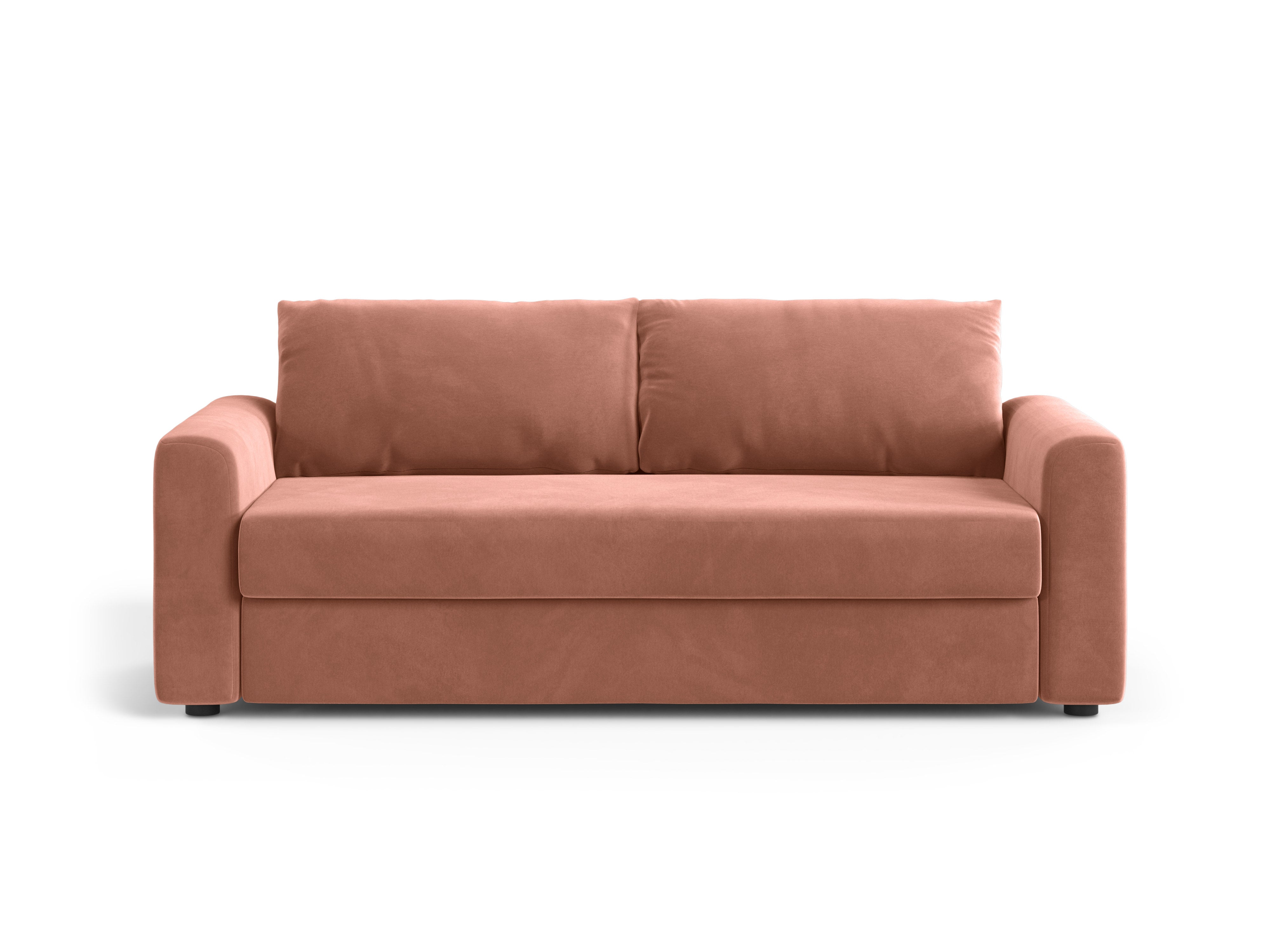 Sofa aus Samt für 3 Personen mit Schlaf-Funktion DAVID in Rosa