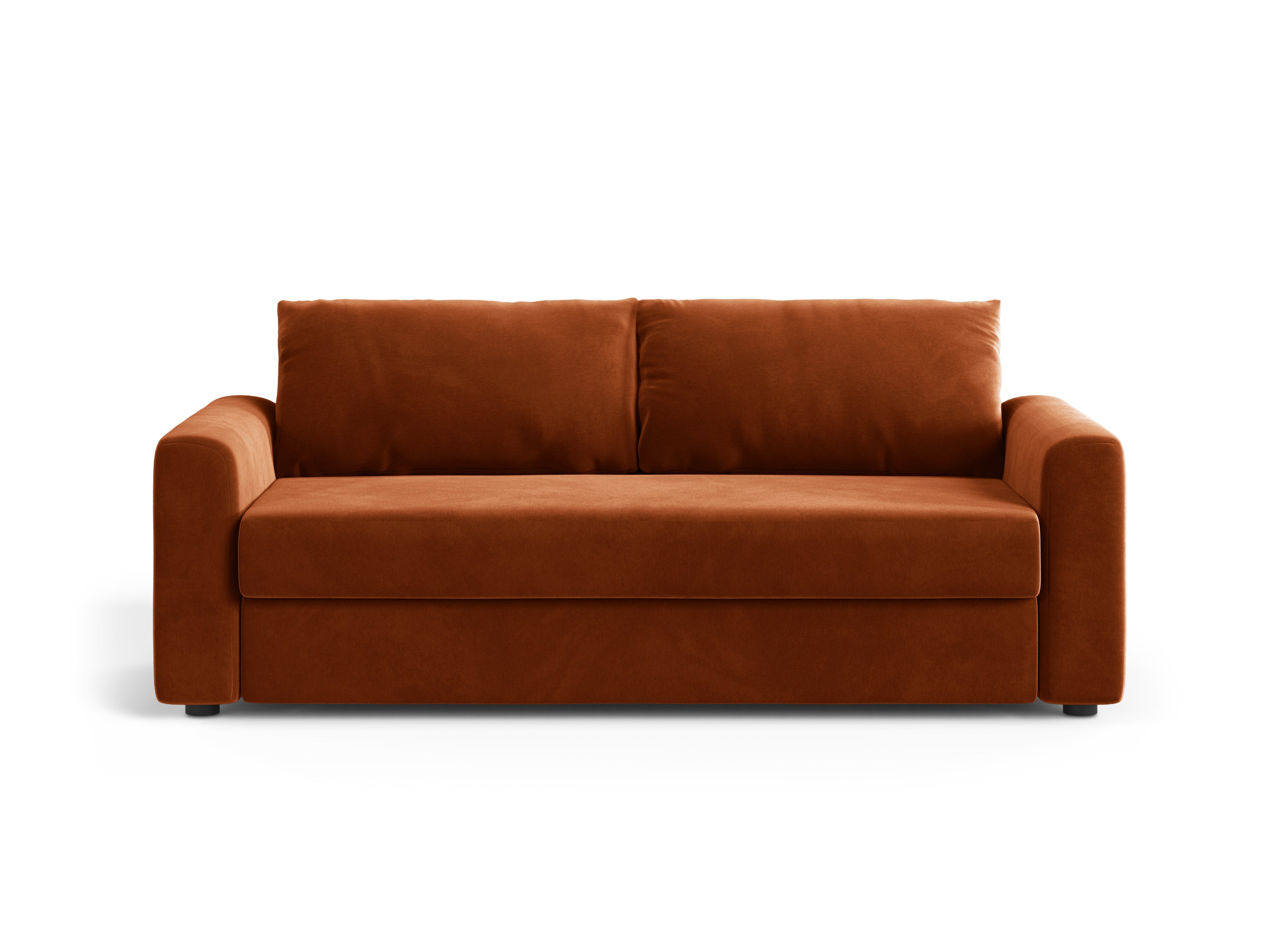 Velvet 3-Seater Sofa with Sleeping Function DAVID Terracotta
