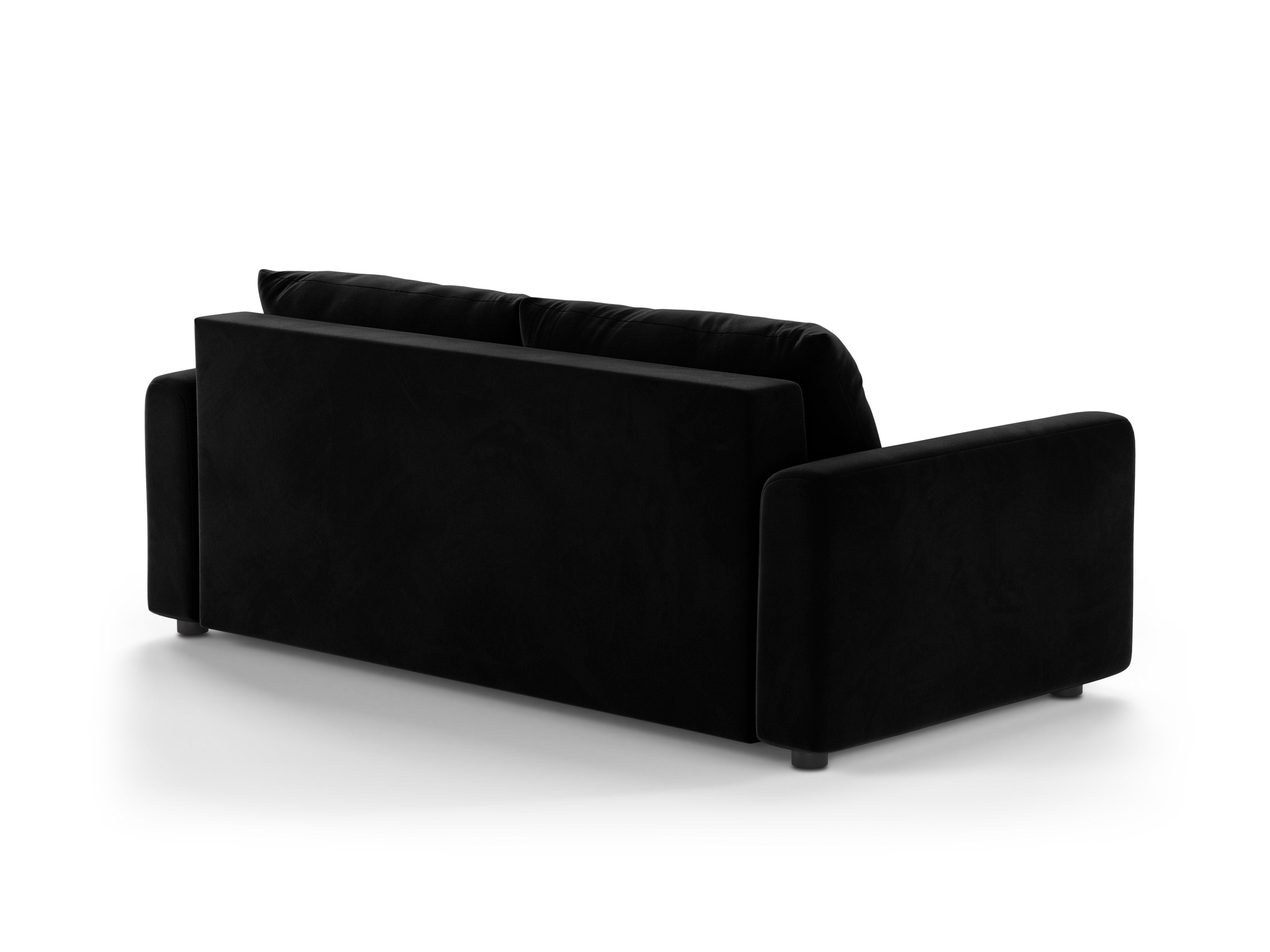 Sofa aus Samt für 3 Personen mit Schlaf-Funktion DAVID schwarz