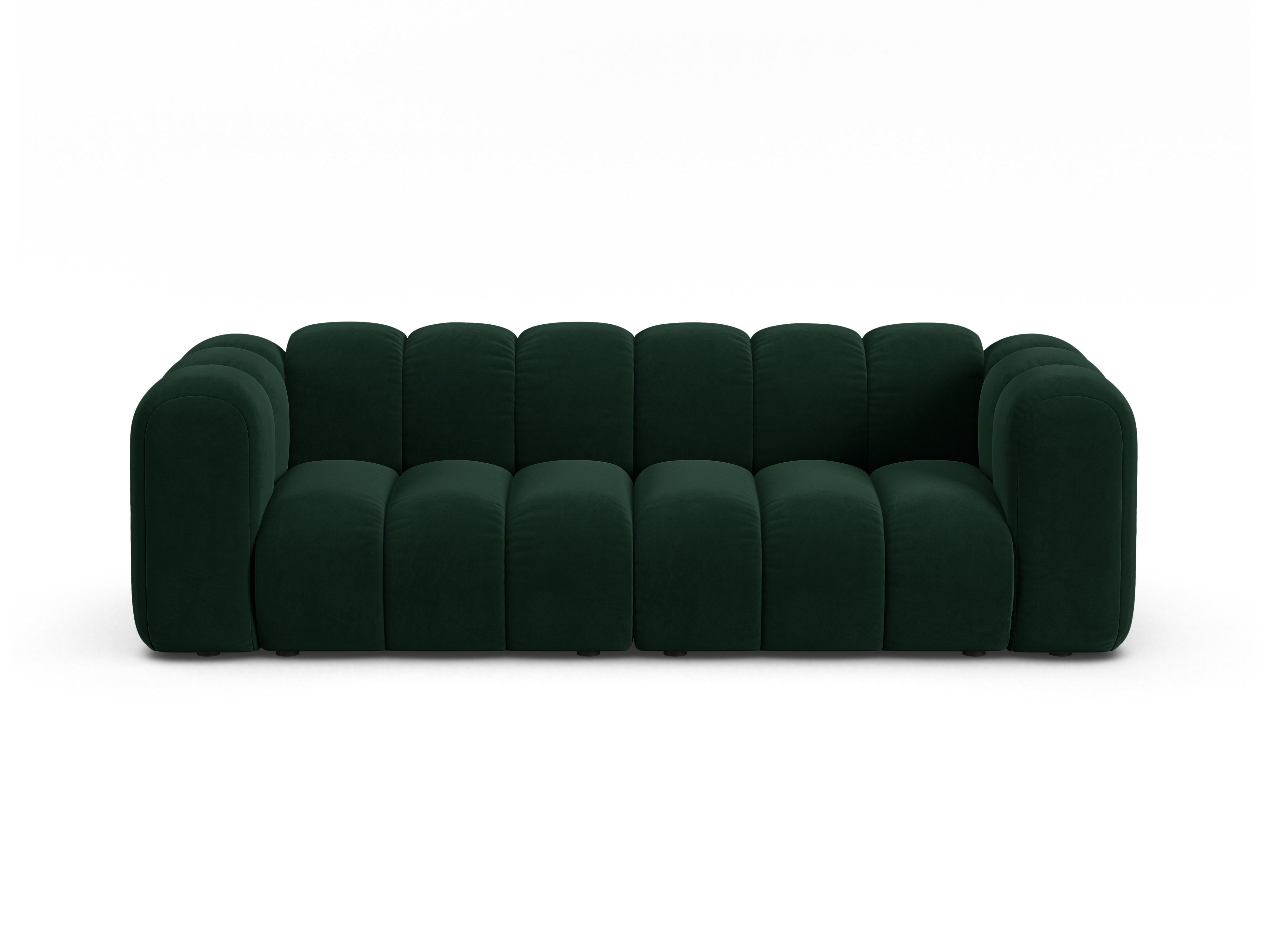 Sofa aus Samt 3-sitzig LUPINE flaschengrün