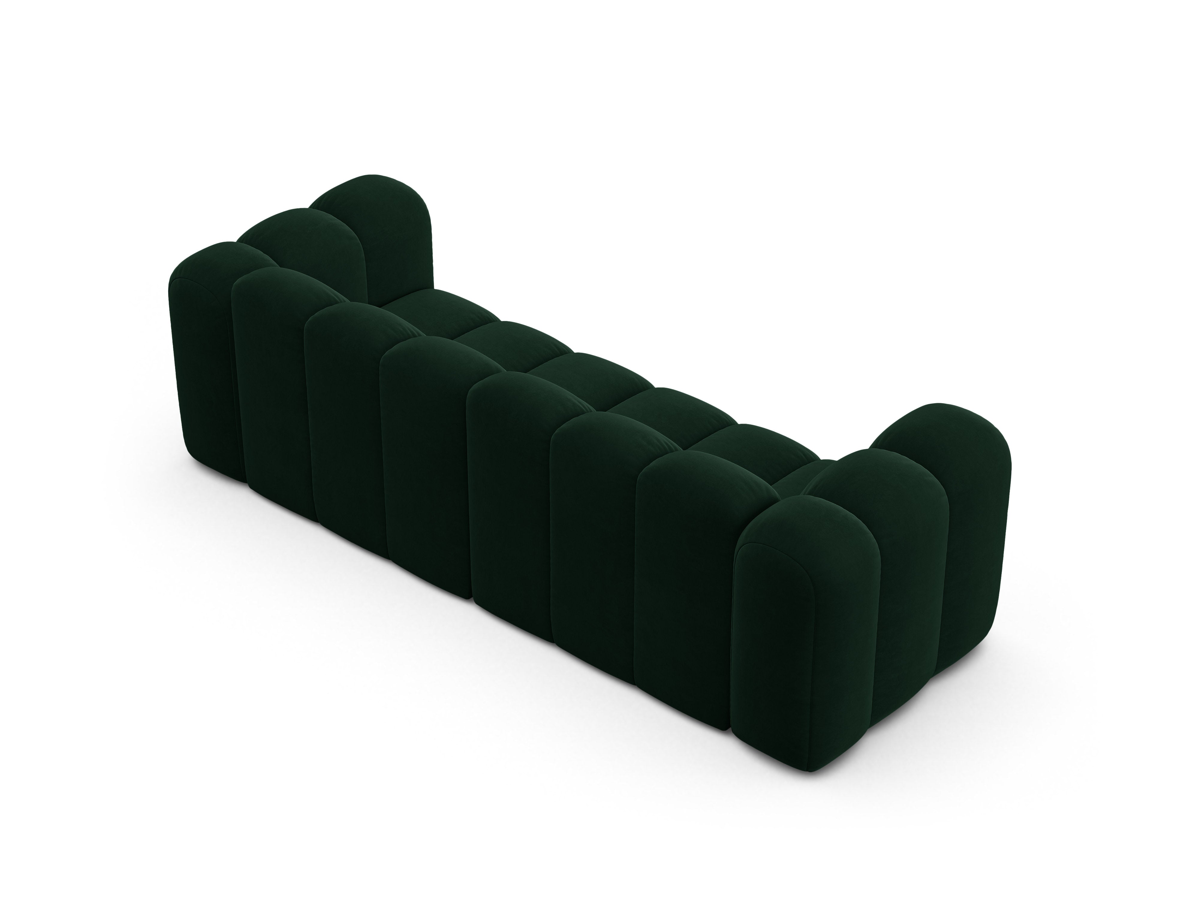 Sofa aus Samt 3-sitzig LUPINE flaschengrün