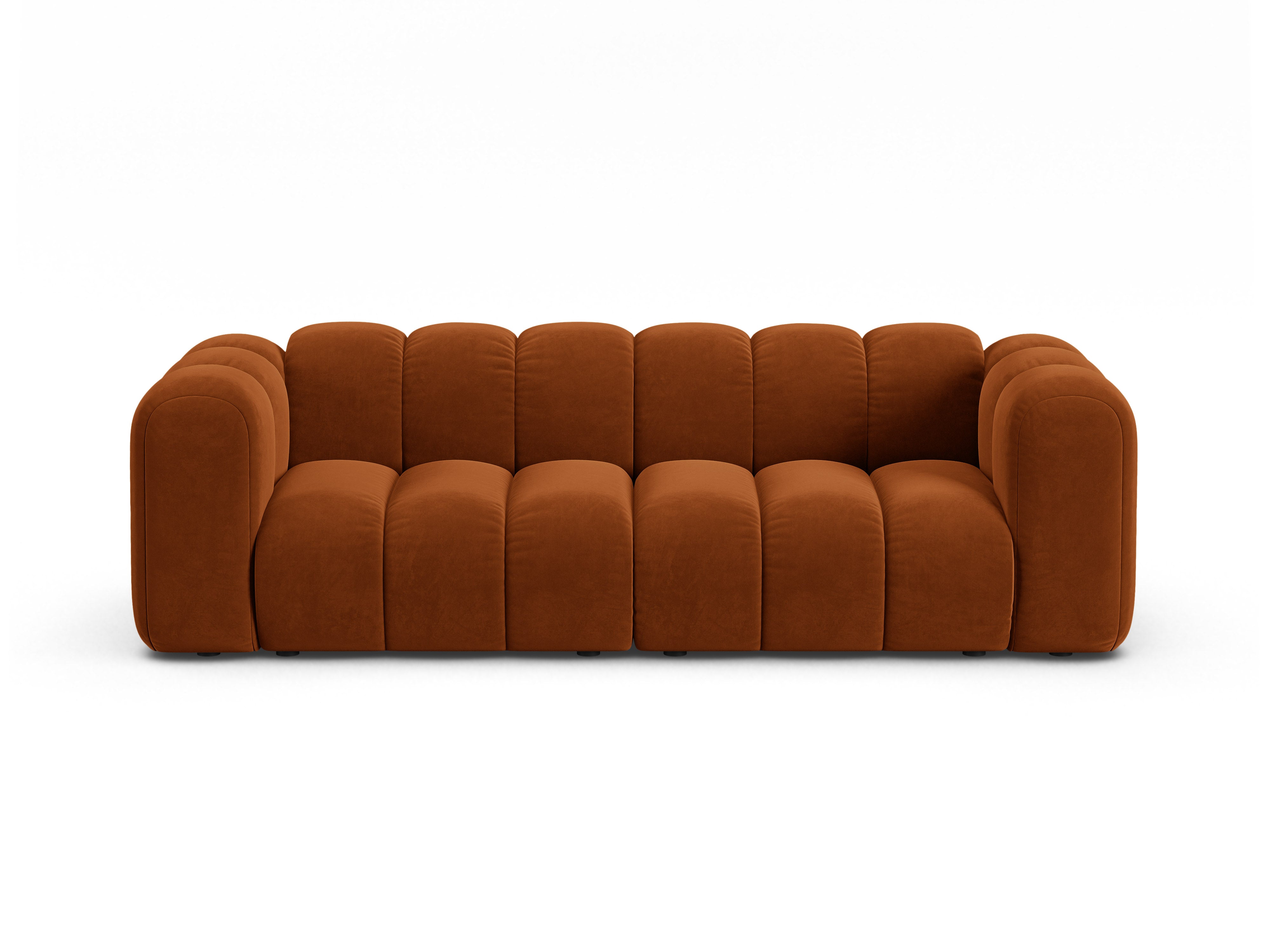 Sofa aus Samt 3-sitzig LUPINE ziegelrot