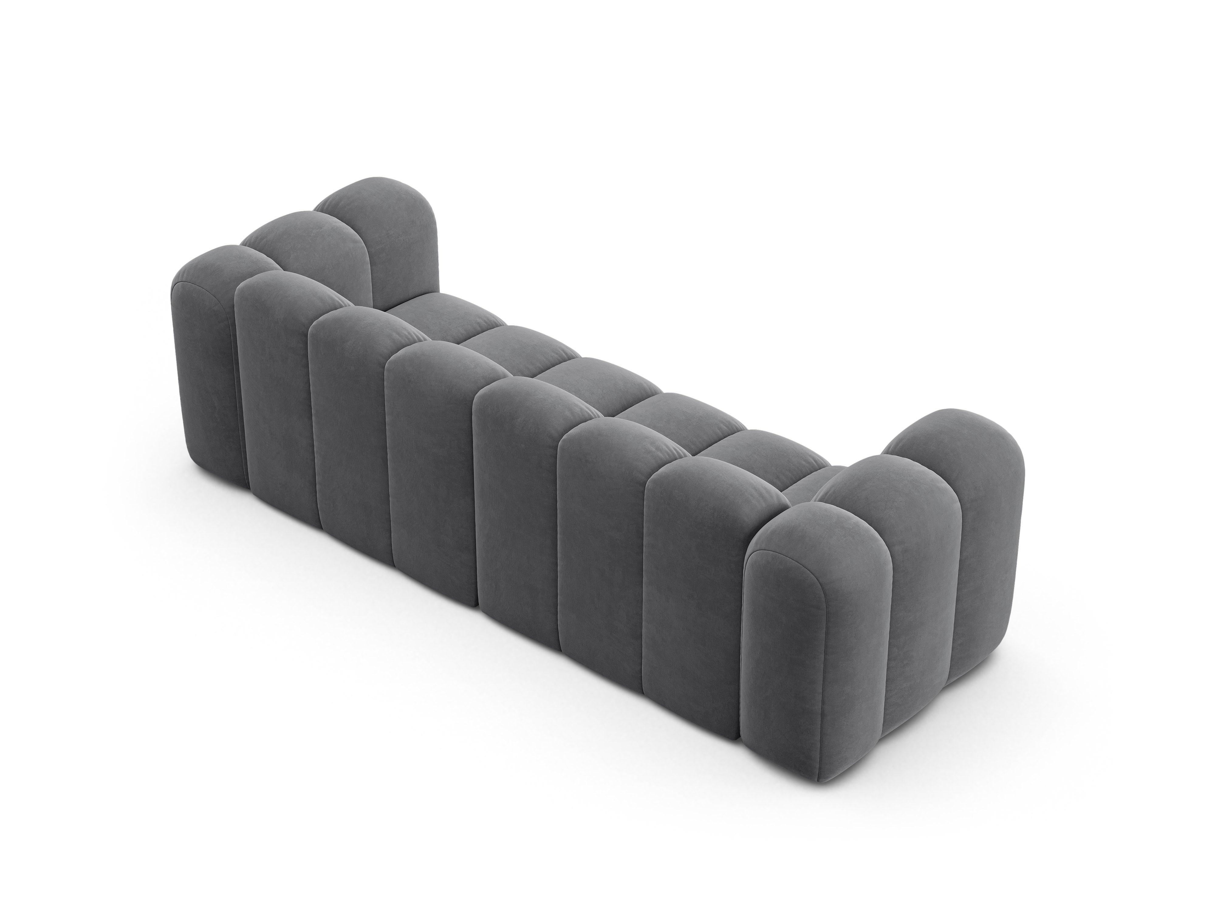 Sofa aus Samt 3-sitzig LUPINE grau