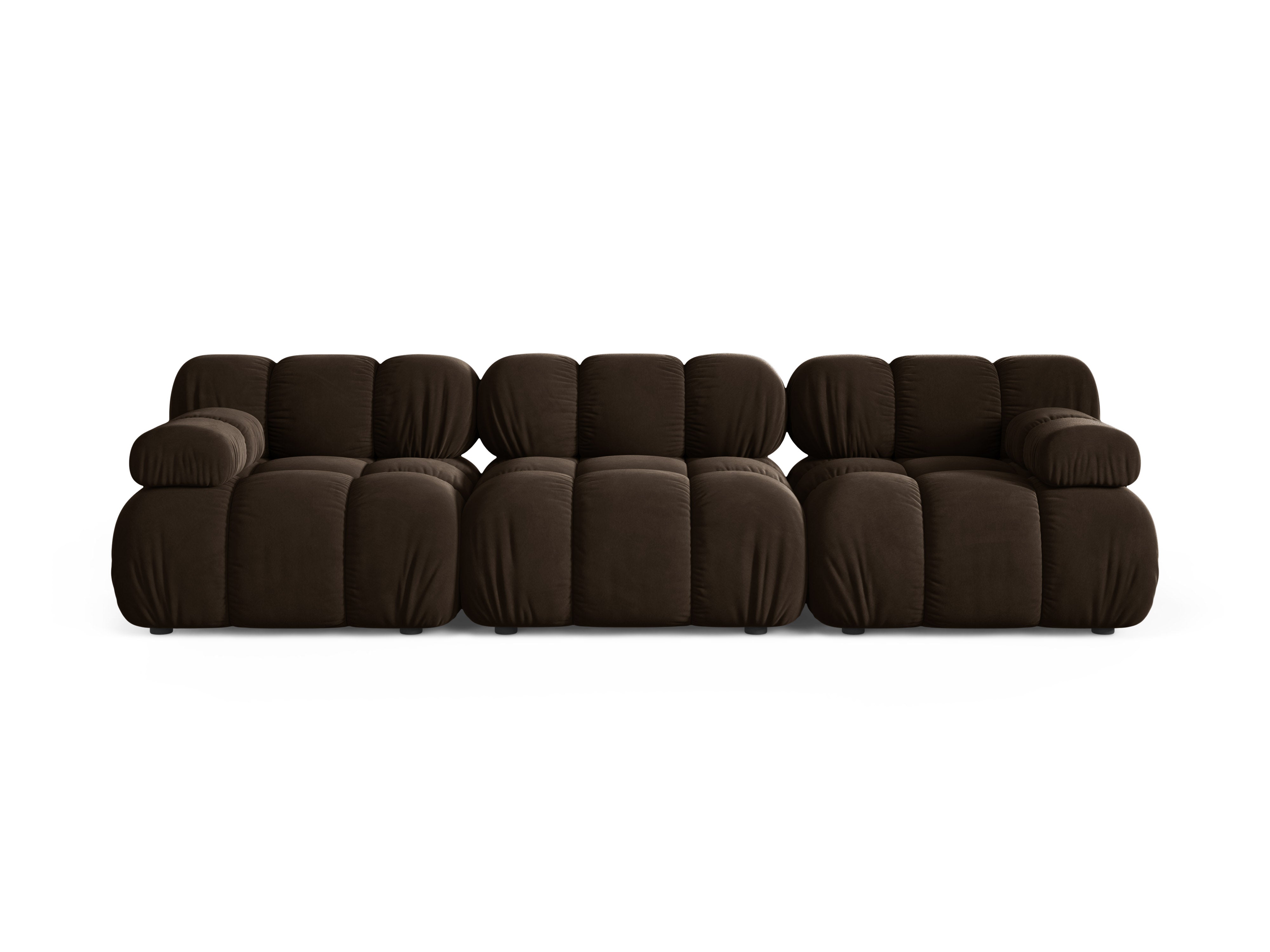 Modulares 3-Sitzer-Sofa aus Samt BELLIS in Schokoladenfarbe