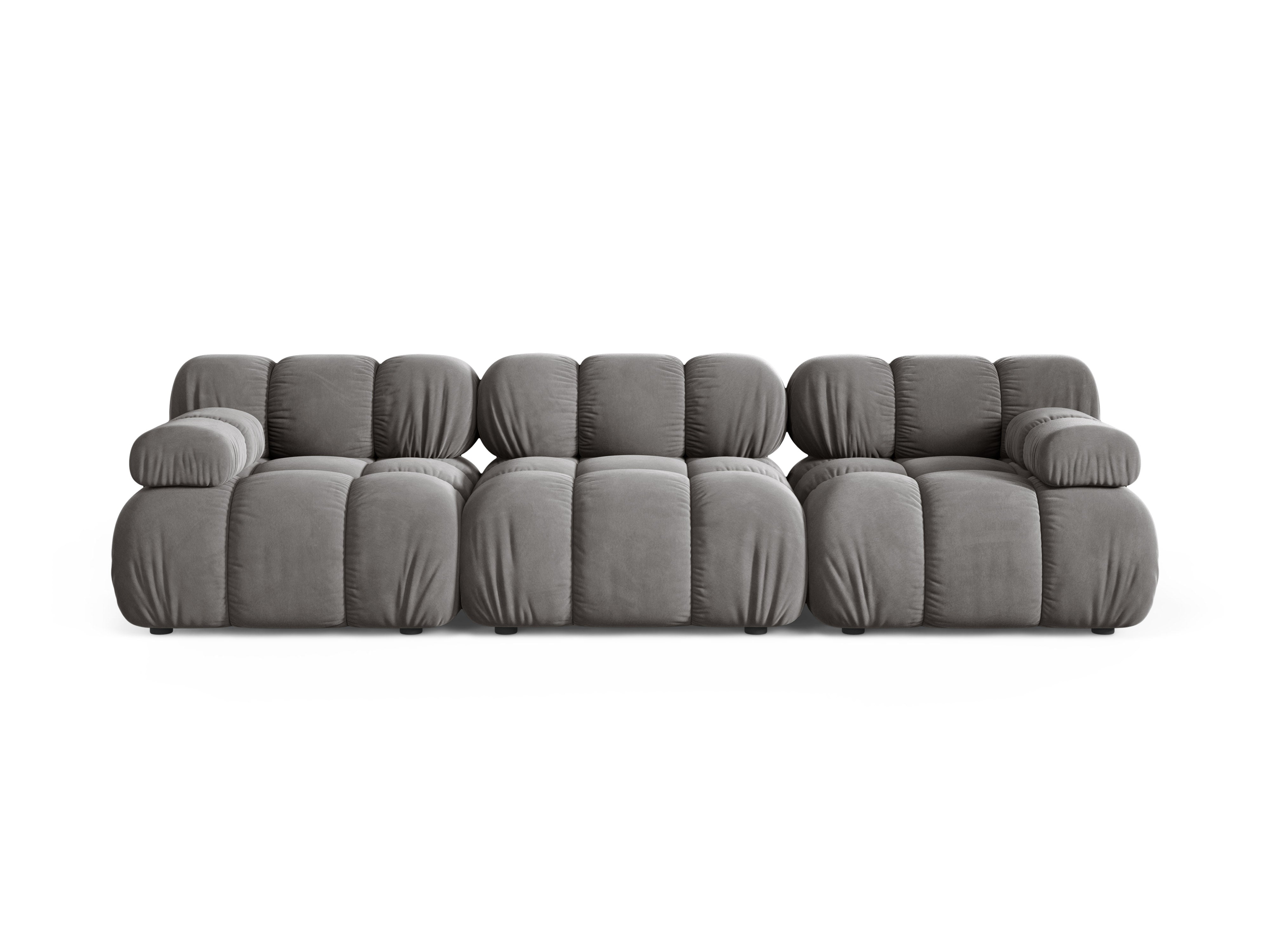 Modulares 3-Sitzer-Sofa aus Samt BELLIS in Grau