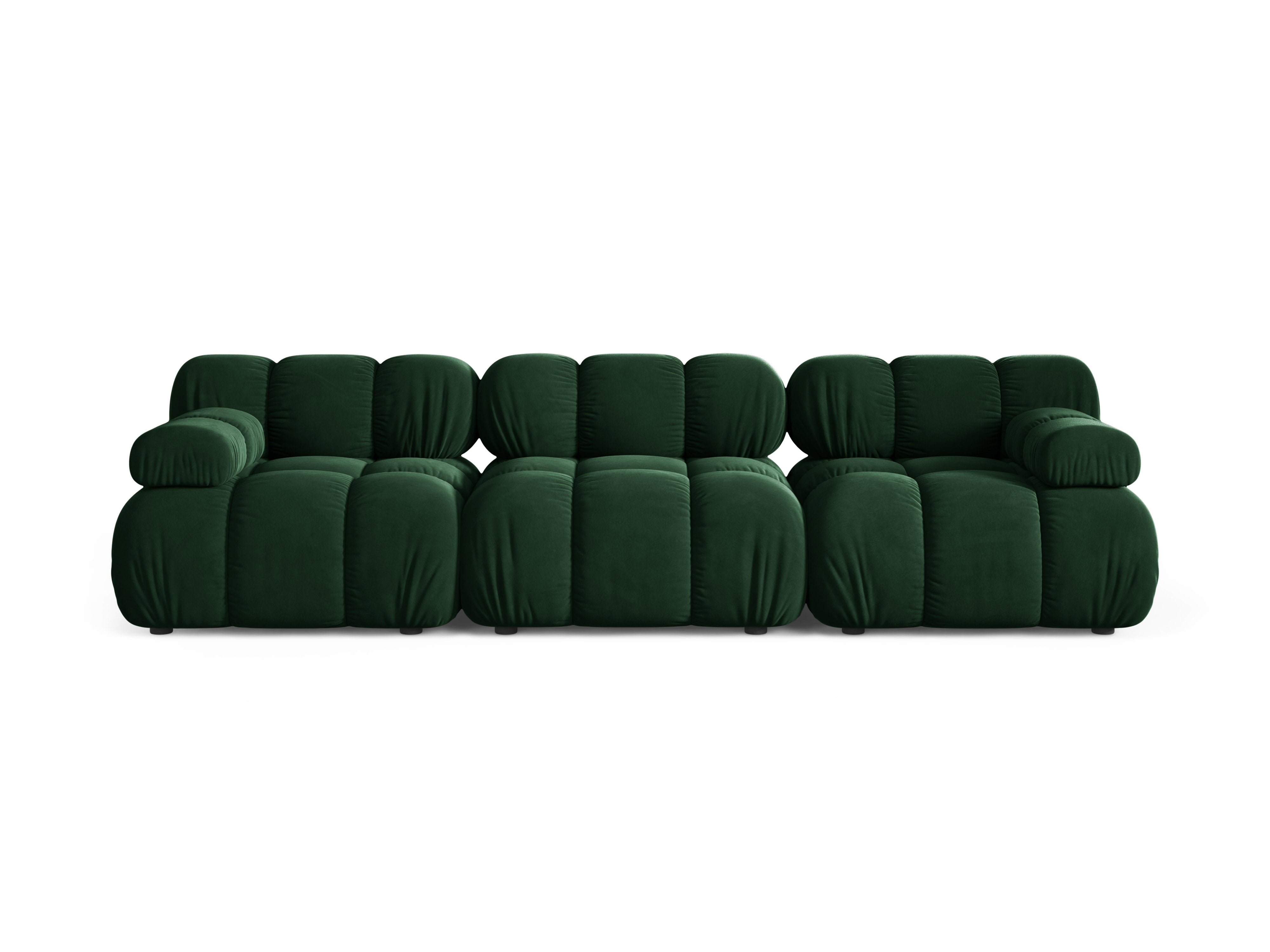 Modulares 3-Sitzer-Sofa aus Samt BELLIS in Flaschengrün