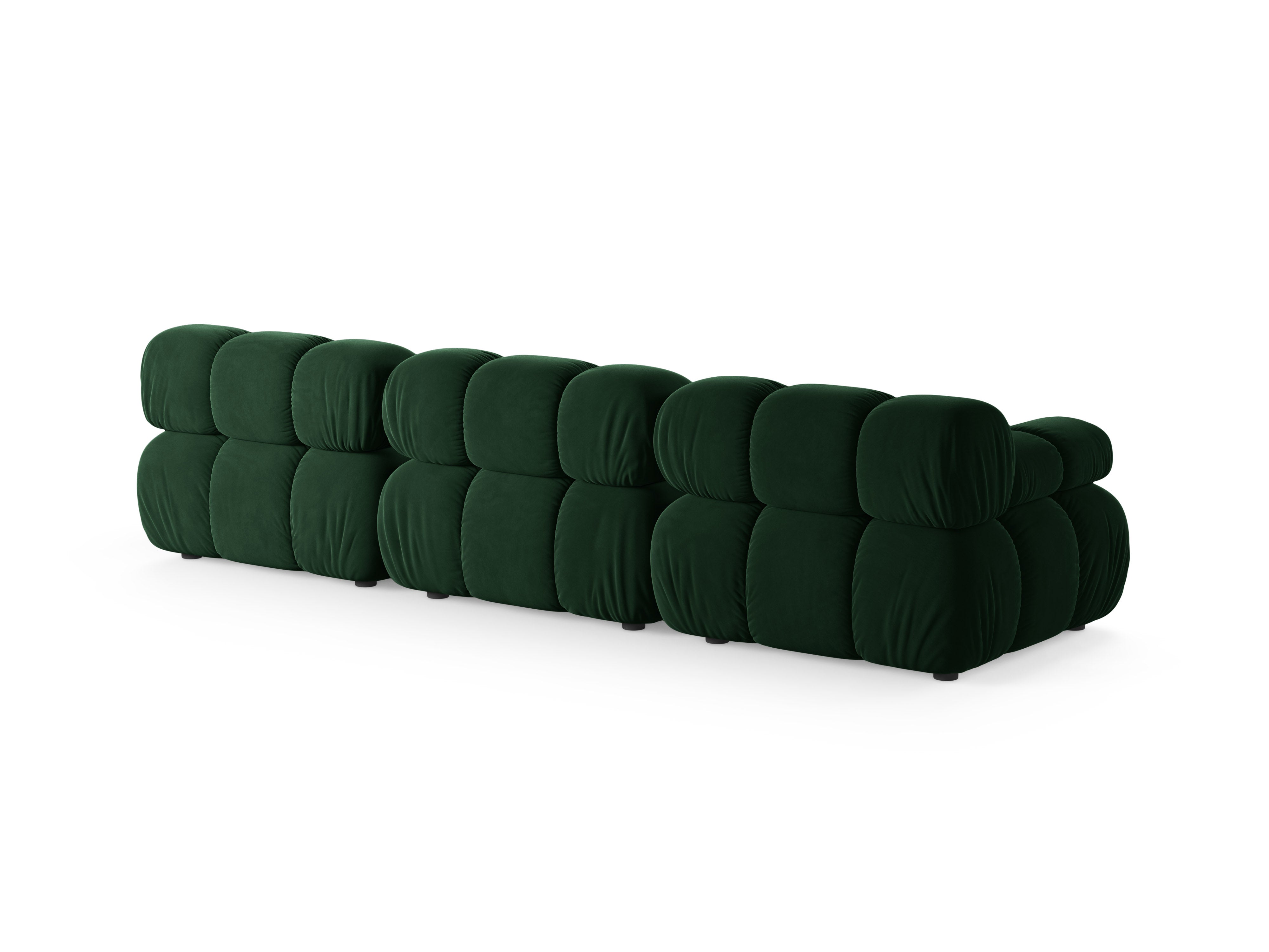 Modulares 3-Sitzer-Sofa aus Samt BELLIS in Flaschengrün