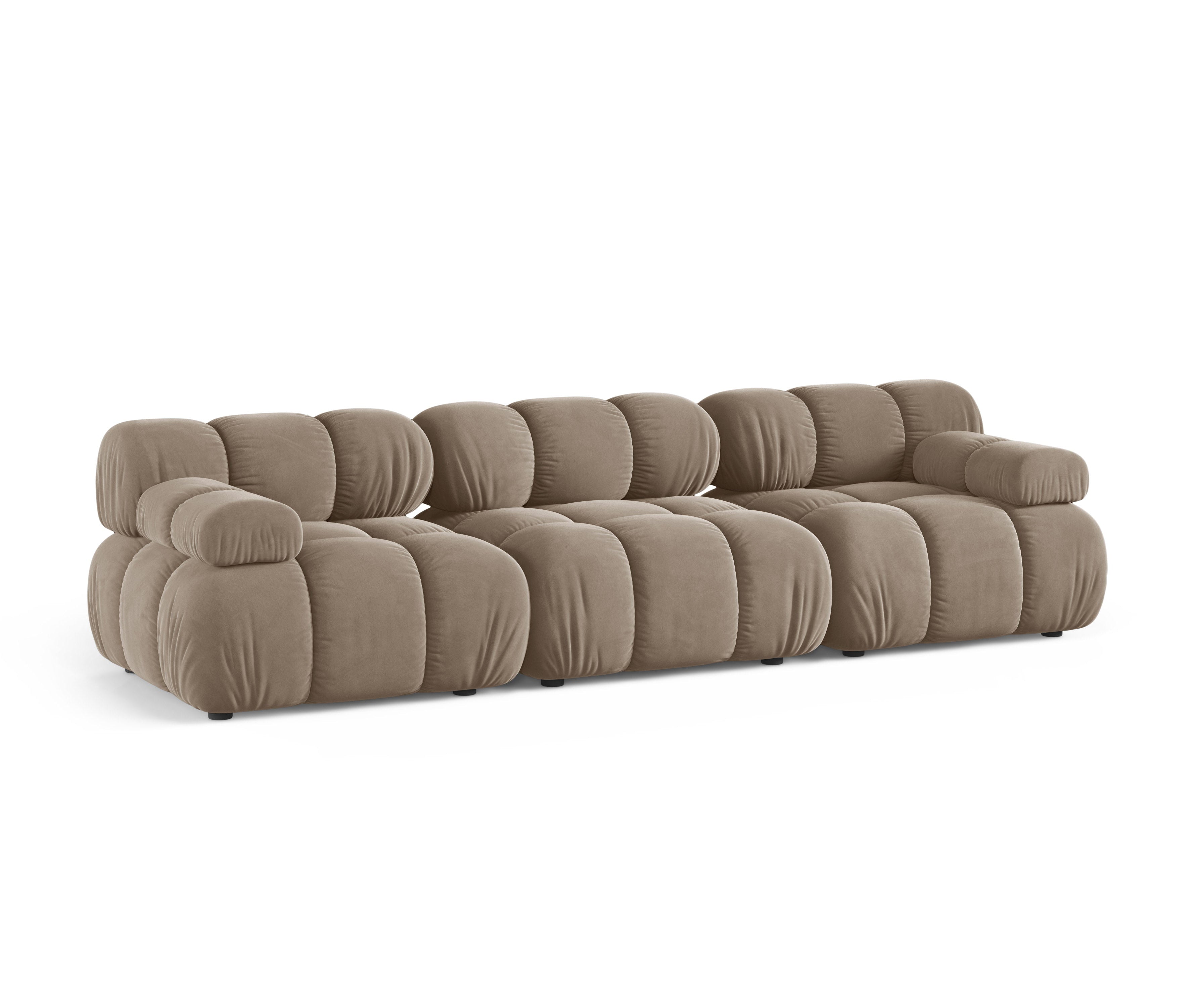 Modulares 3-Sitzer-Sofa aus Samt BELLIS in Cappuccino