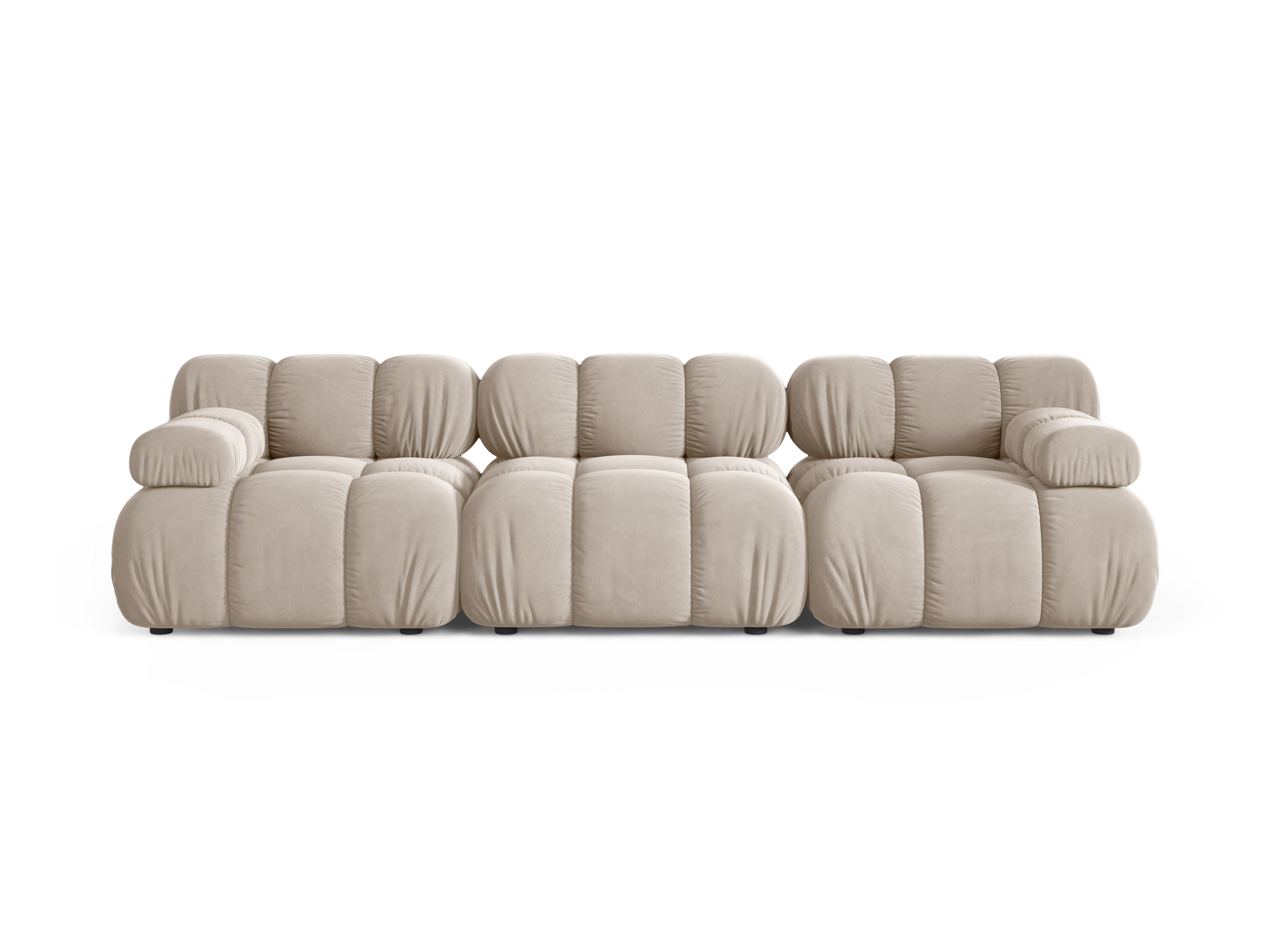 Modulares 3-Sitzer-Sofa aus Samt BELLIS in Beige
