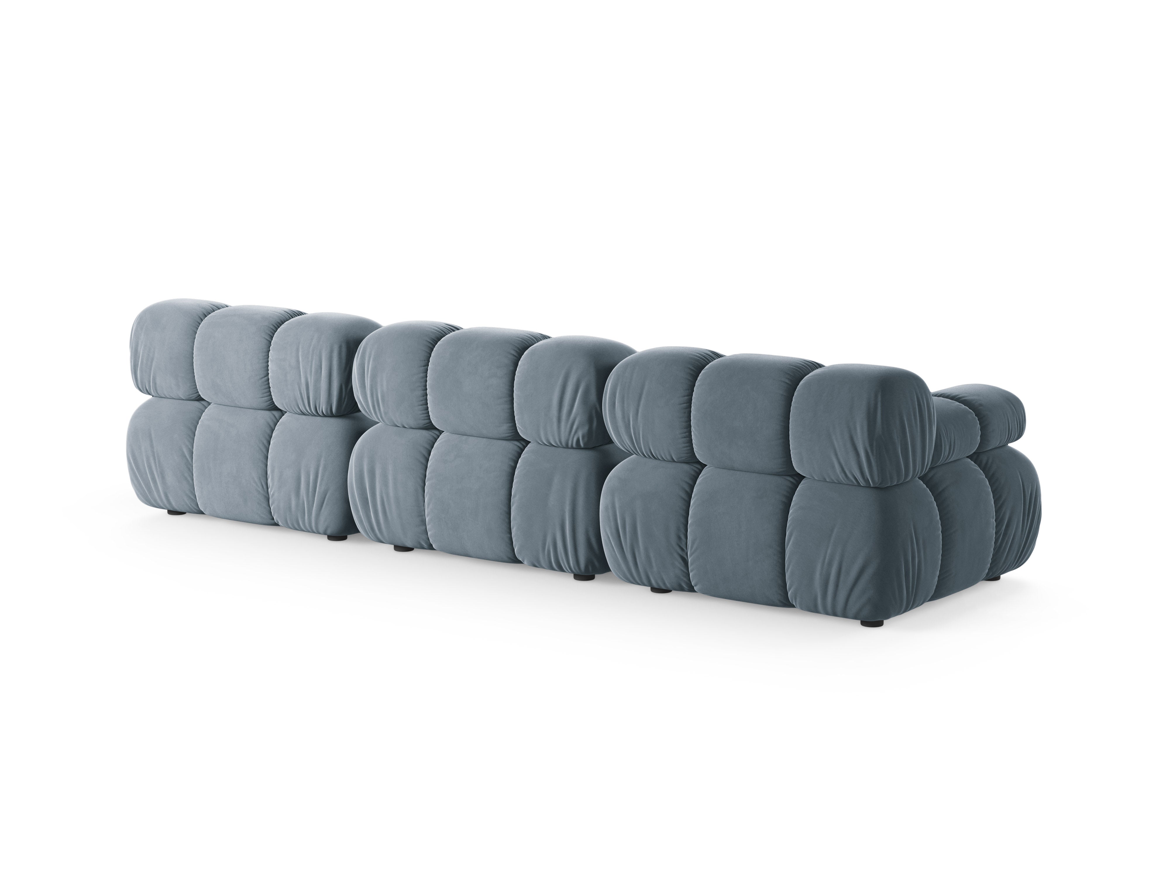 Modulares 3-Sitzer-Sofa aus Samt BELLIS in Blau