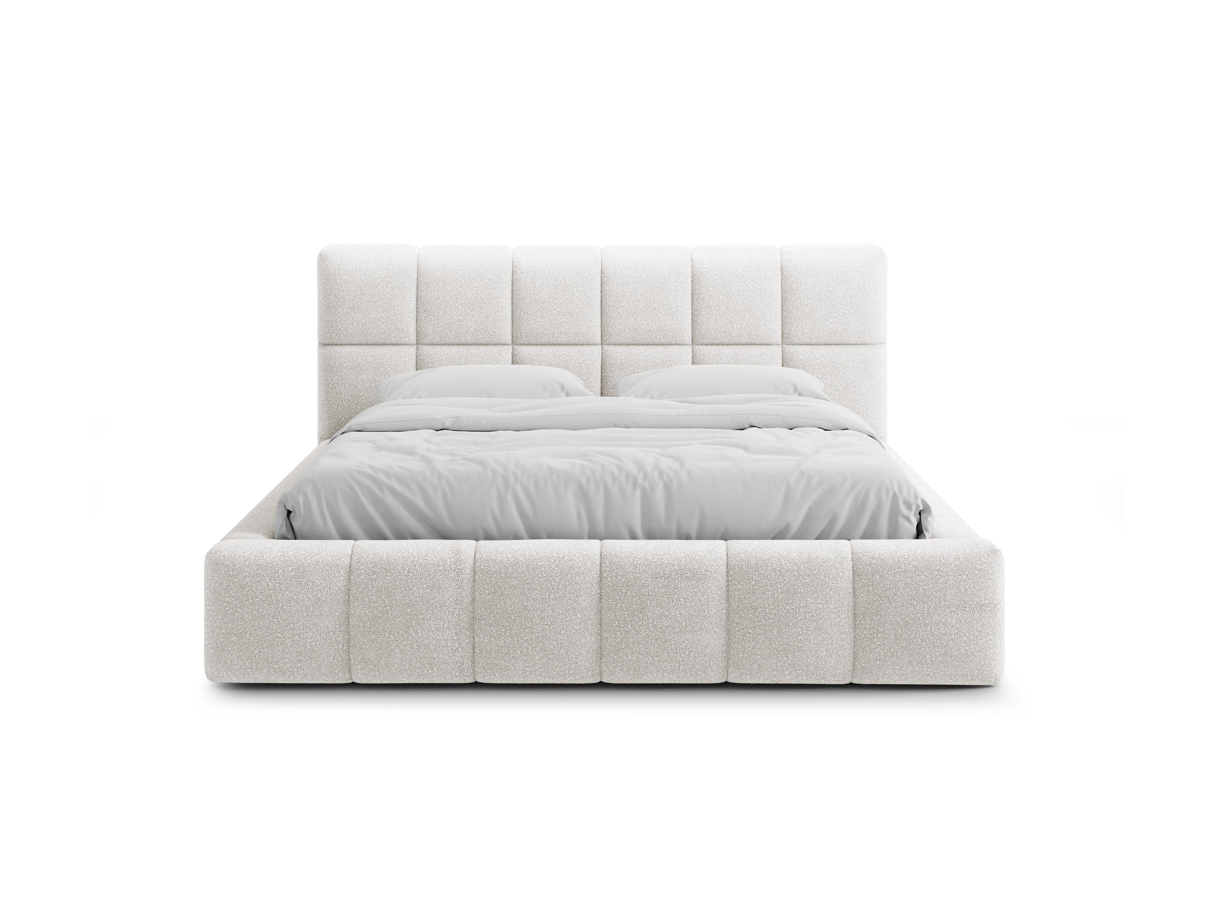 Bett mit Bettkasten BELLIS in weißem Boucle