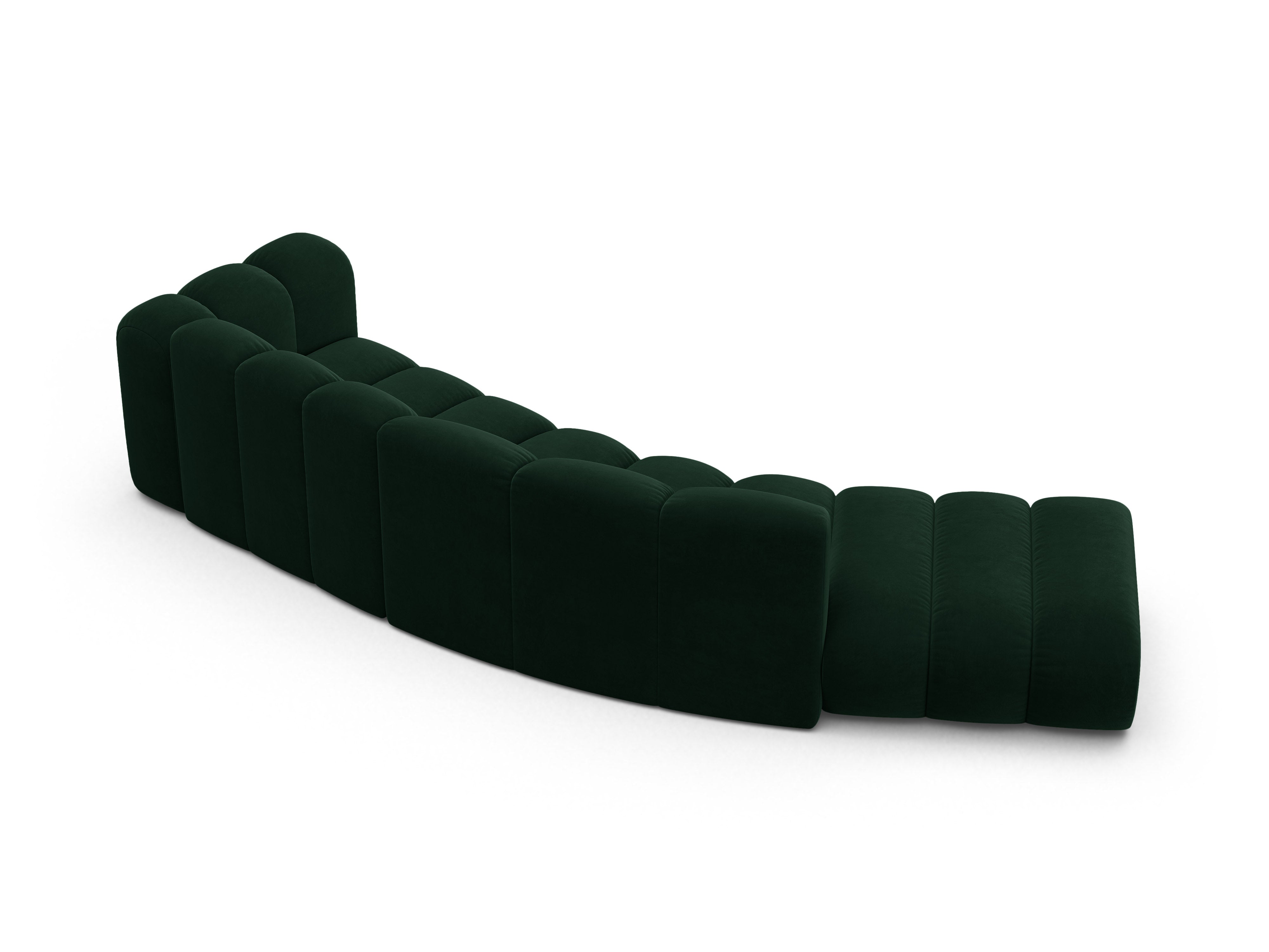 Sofa aus Samt 5-sitzig links LUPINE flaschengrün