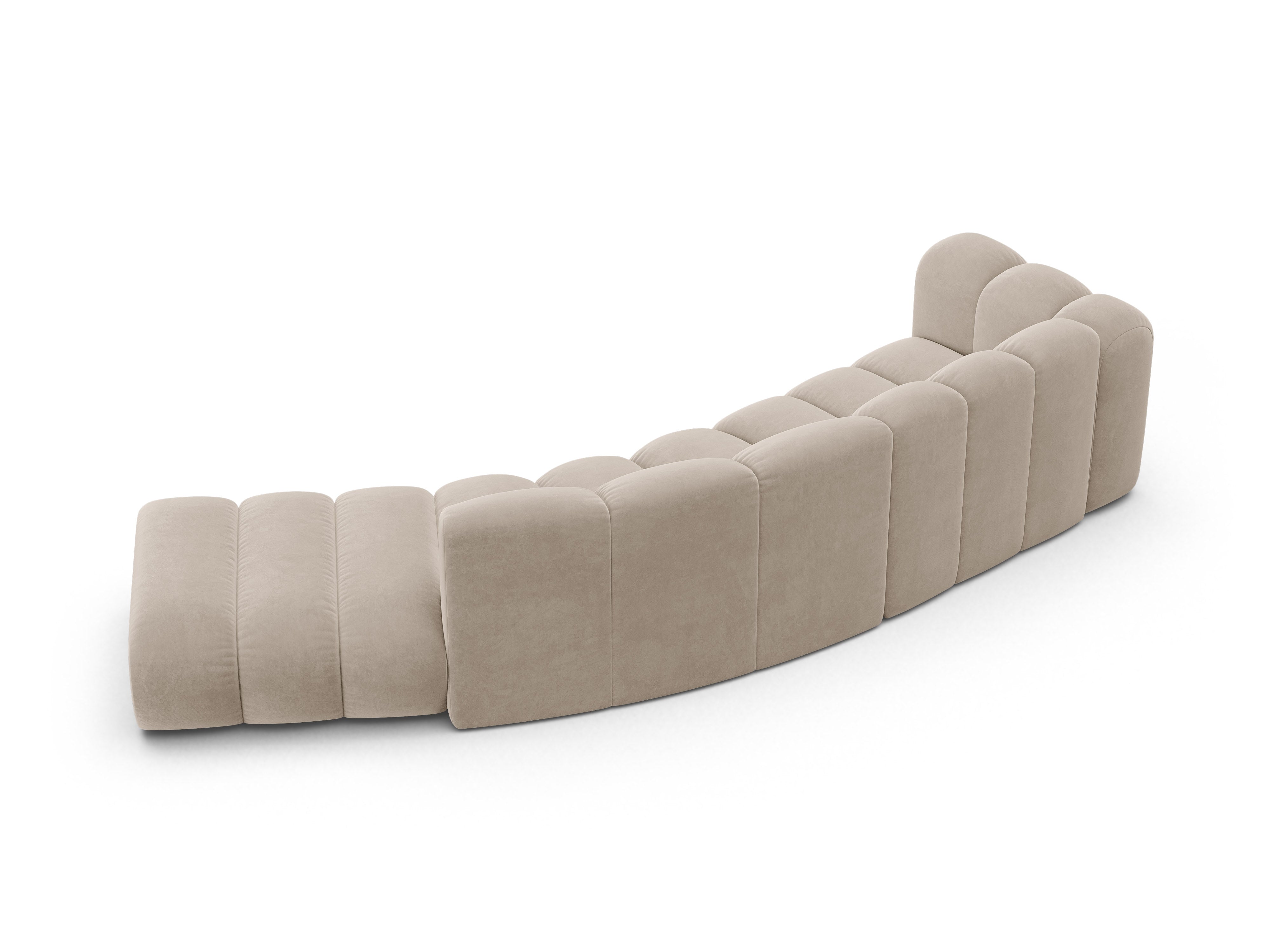 Sofa aus Samt 5-sitzig rechtsseitig LUPINE beige