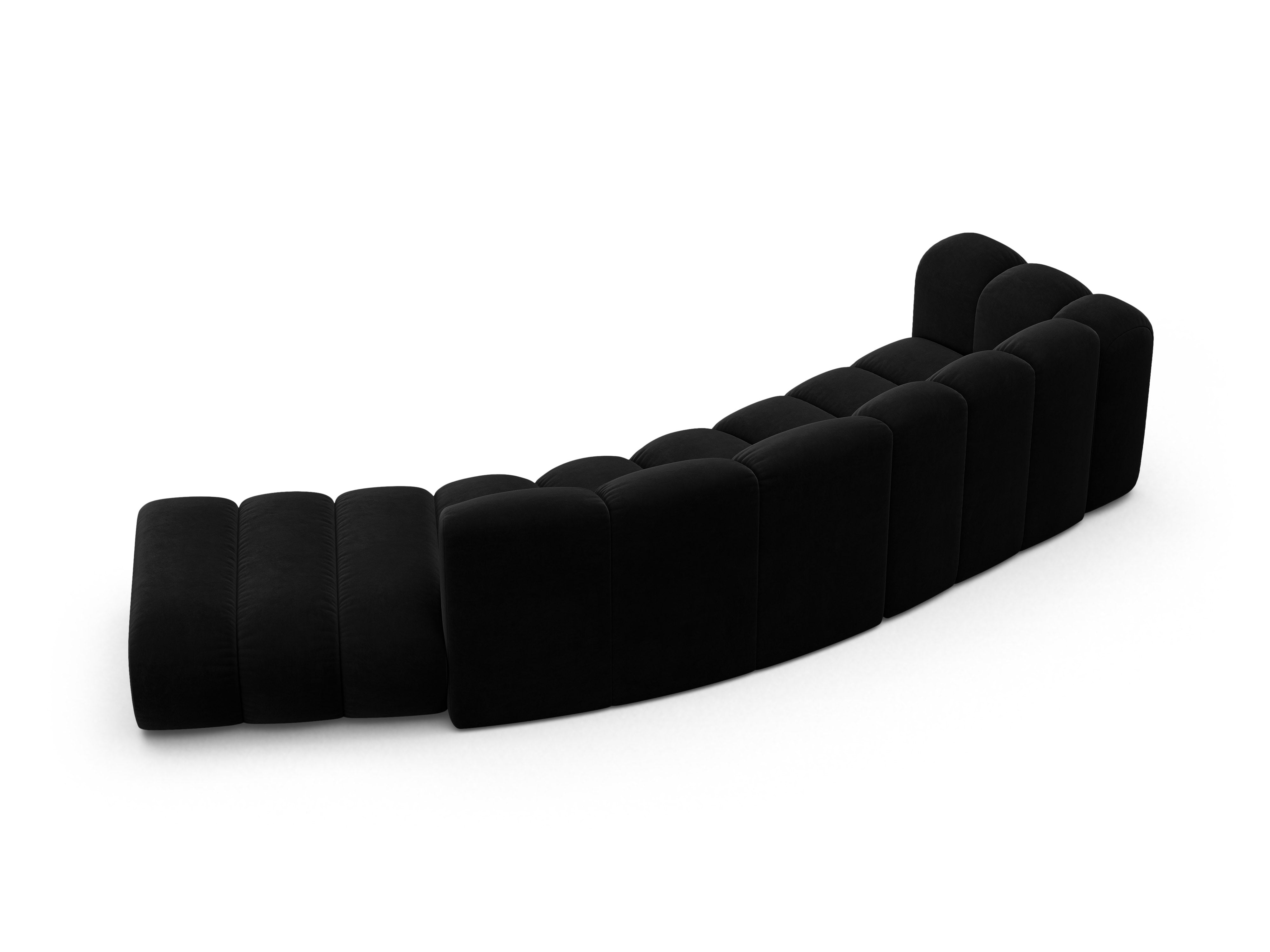 Sofa aus Samt für 5 Personen, rechtsseitig LUPINE schwarz