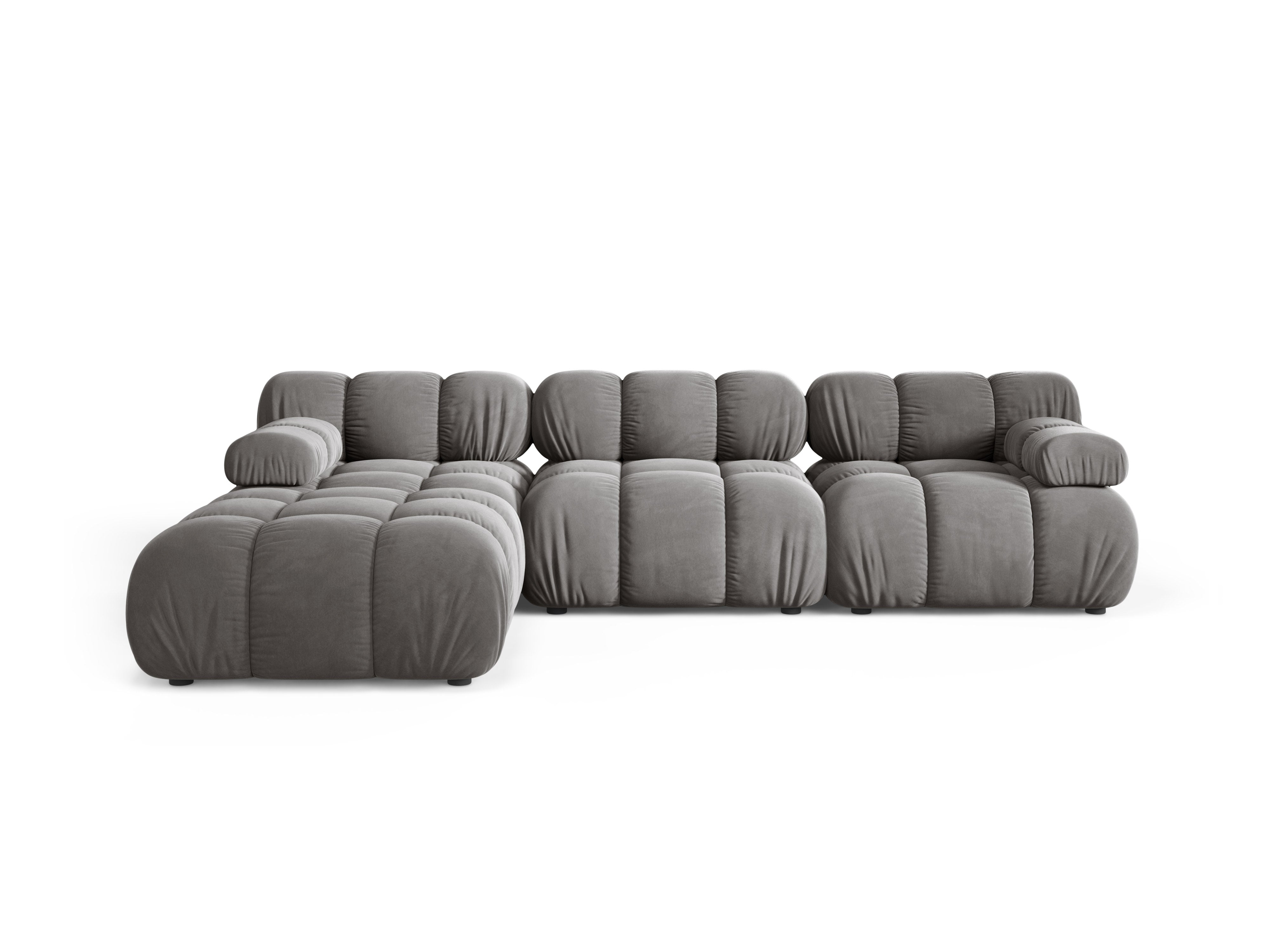 Universeller Samt-Ecksofa BELLIS in Grau