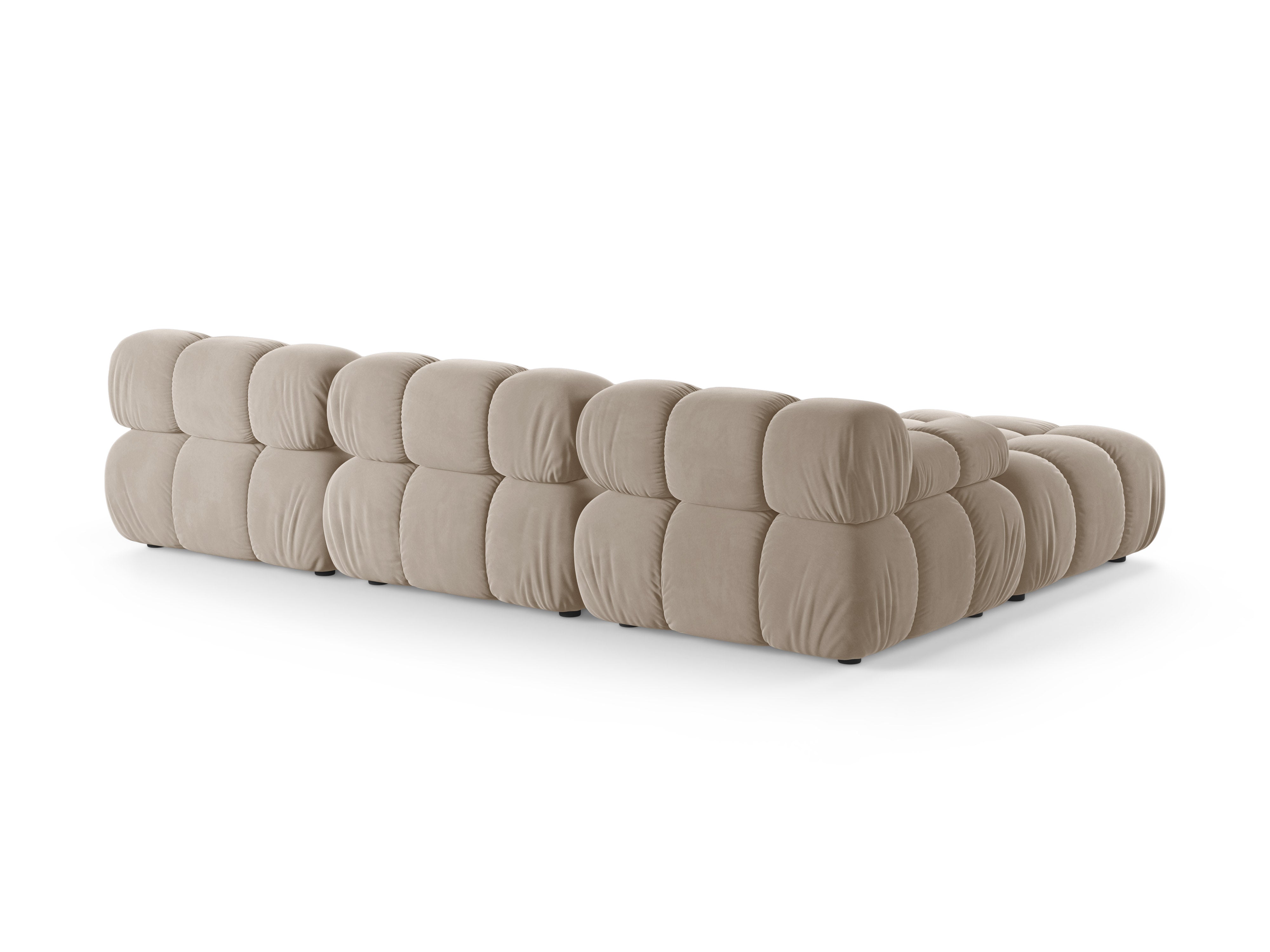 Universeller Samt-Ecksofa BELLIS in Beige