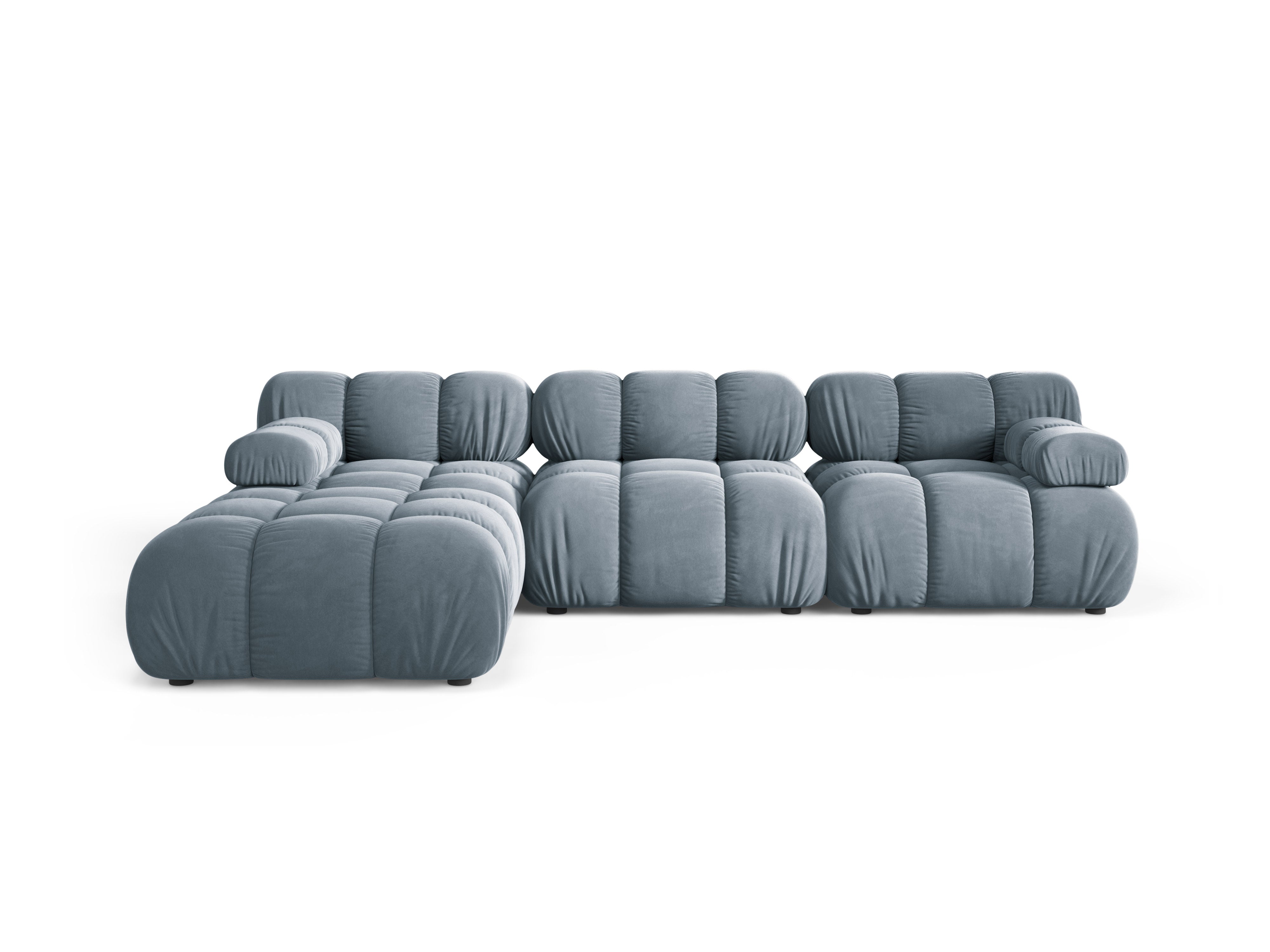Universeller Samt-Ecksofa BELLIS in Blau