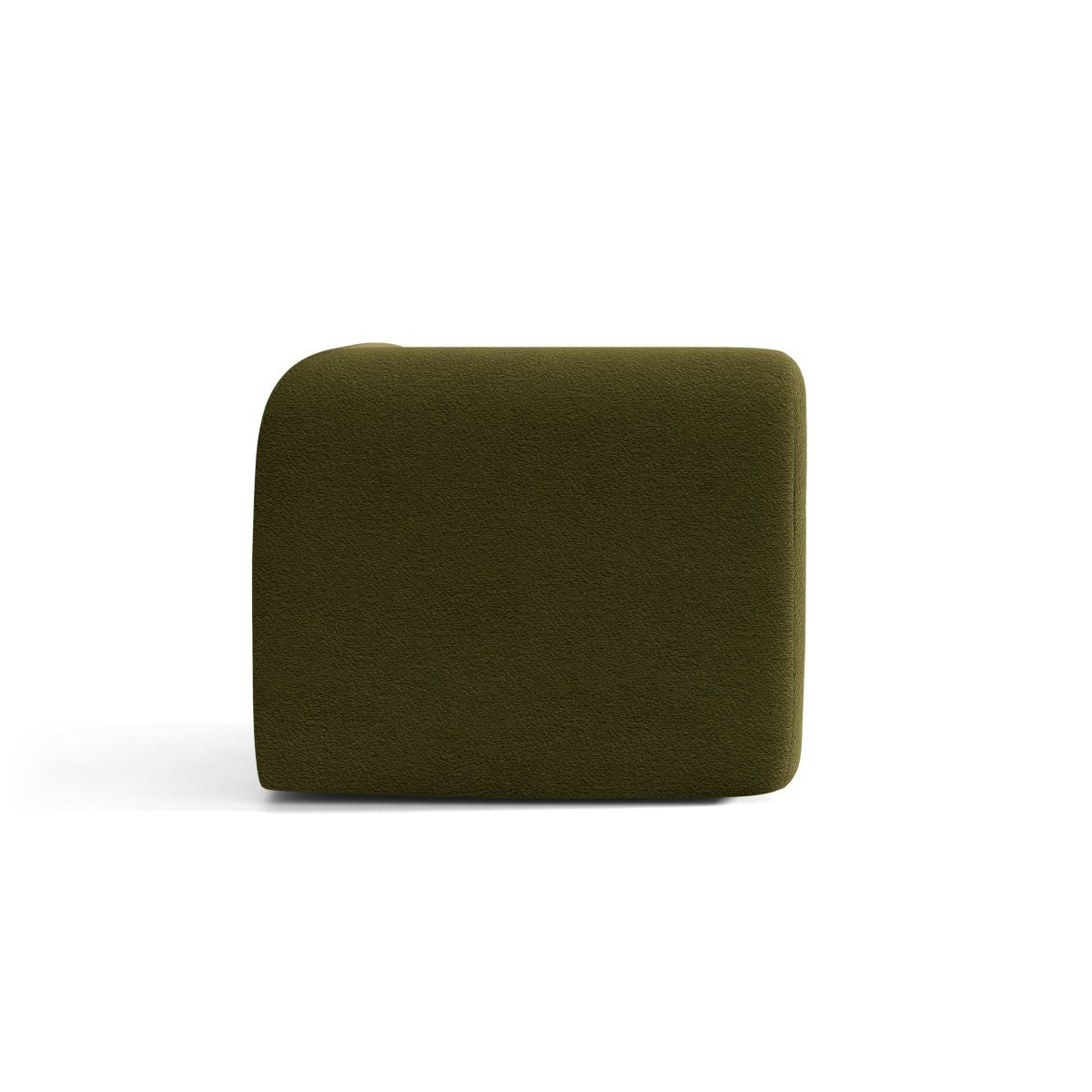 Modulares Sofa NEO - Eckmodul in olivgrünem Boucle