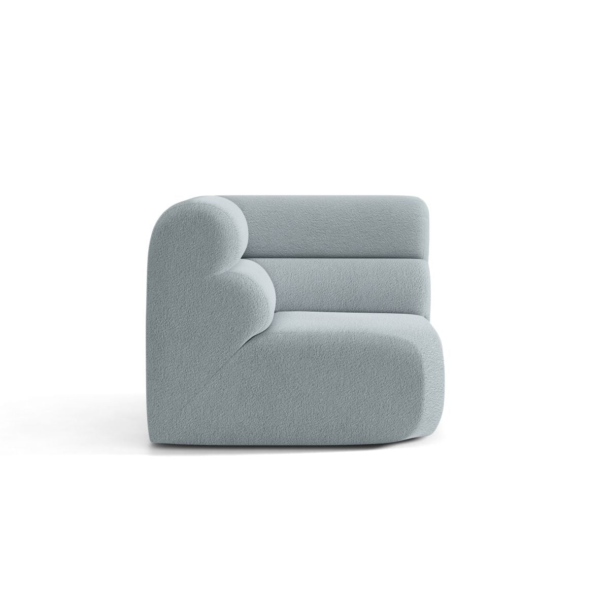 Modulares Sofa NEO - Eckmodul in himmelblauem Boucle