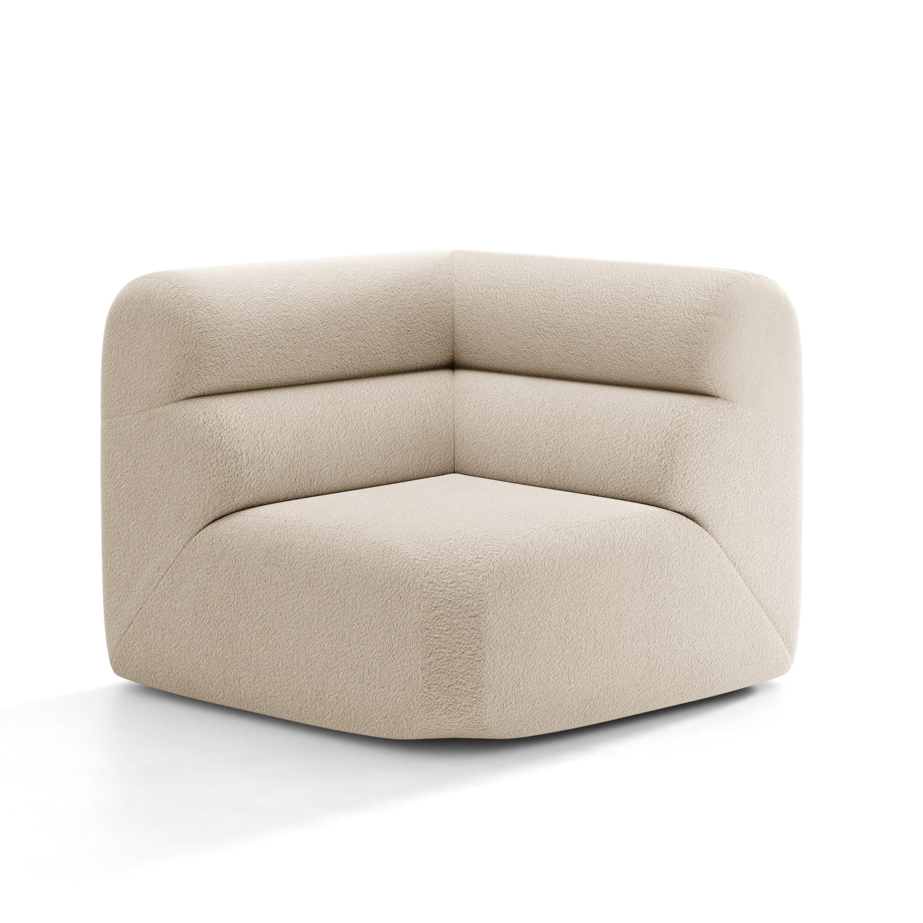 Modulares Sofa NEO - Eckmodul in beigem Boucle