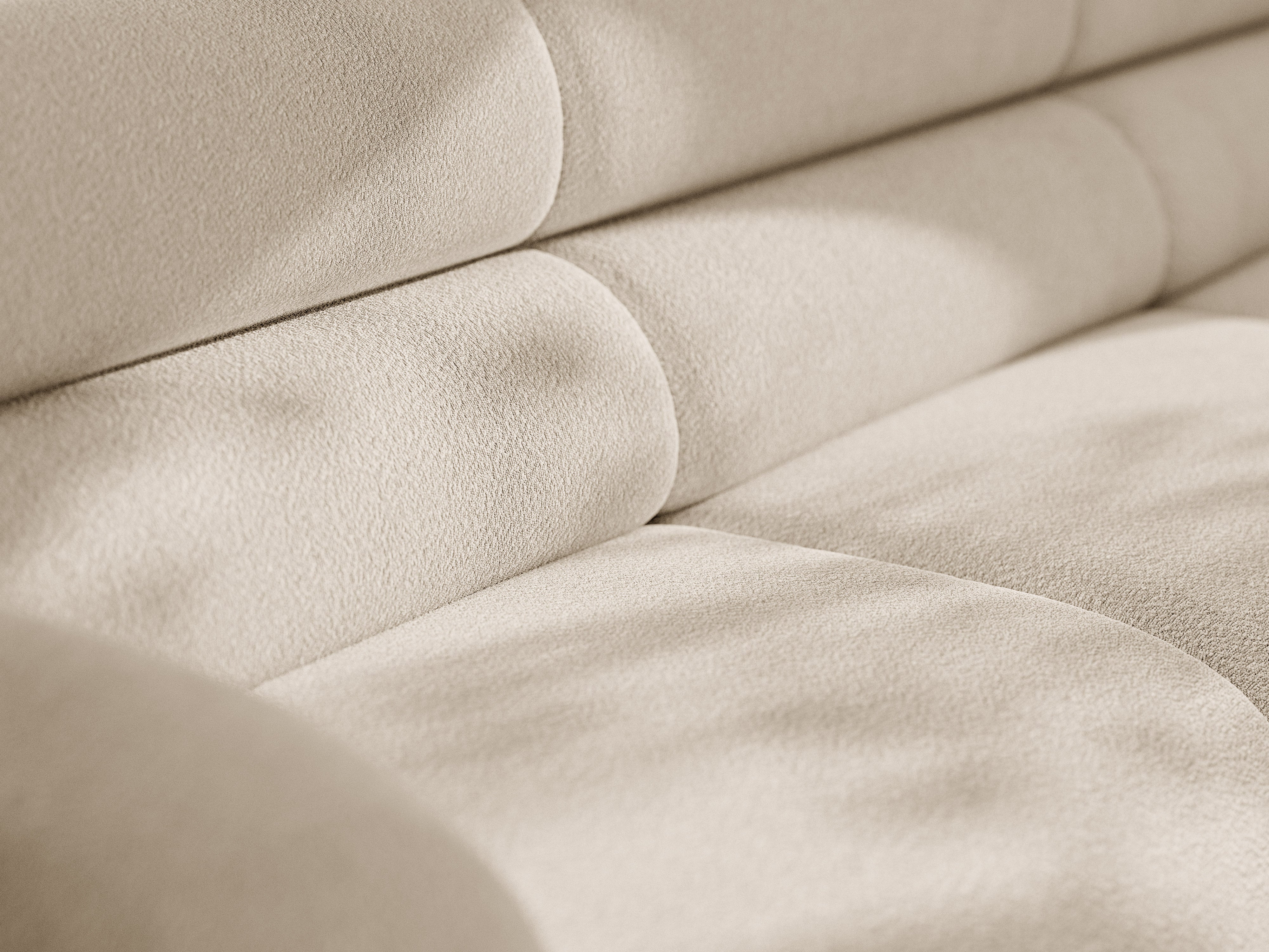 Modulares Sofa NEO - Eckmodul in beigem Boucle