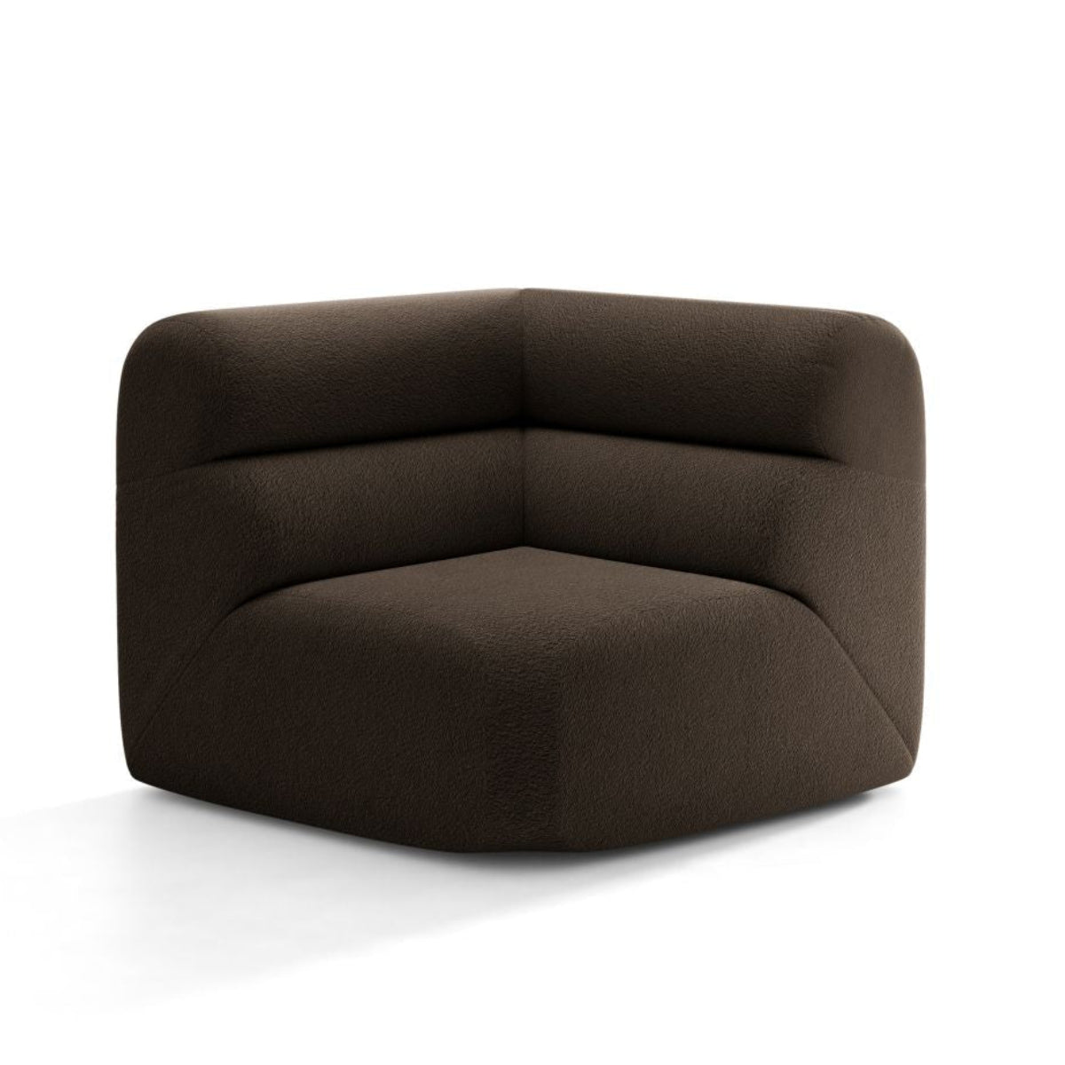 Modulares Sofa NEO - braunes Boucle-Eckmodul