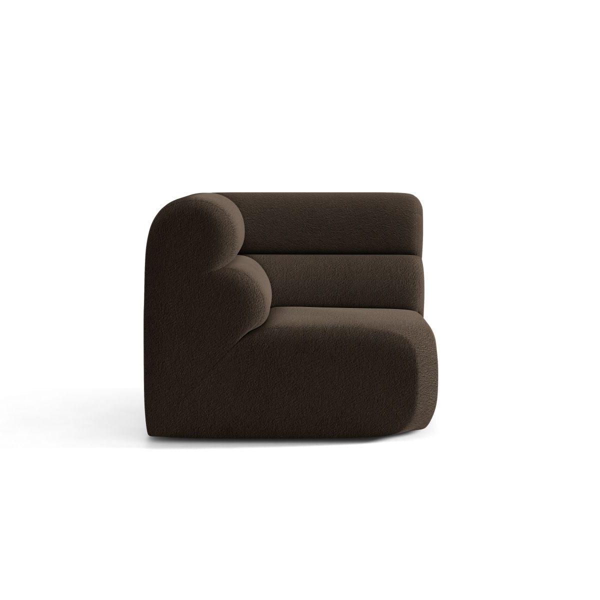 Modulares Sofa NEO - braunes Boucle-Eckmodul