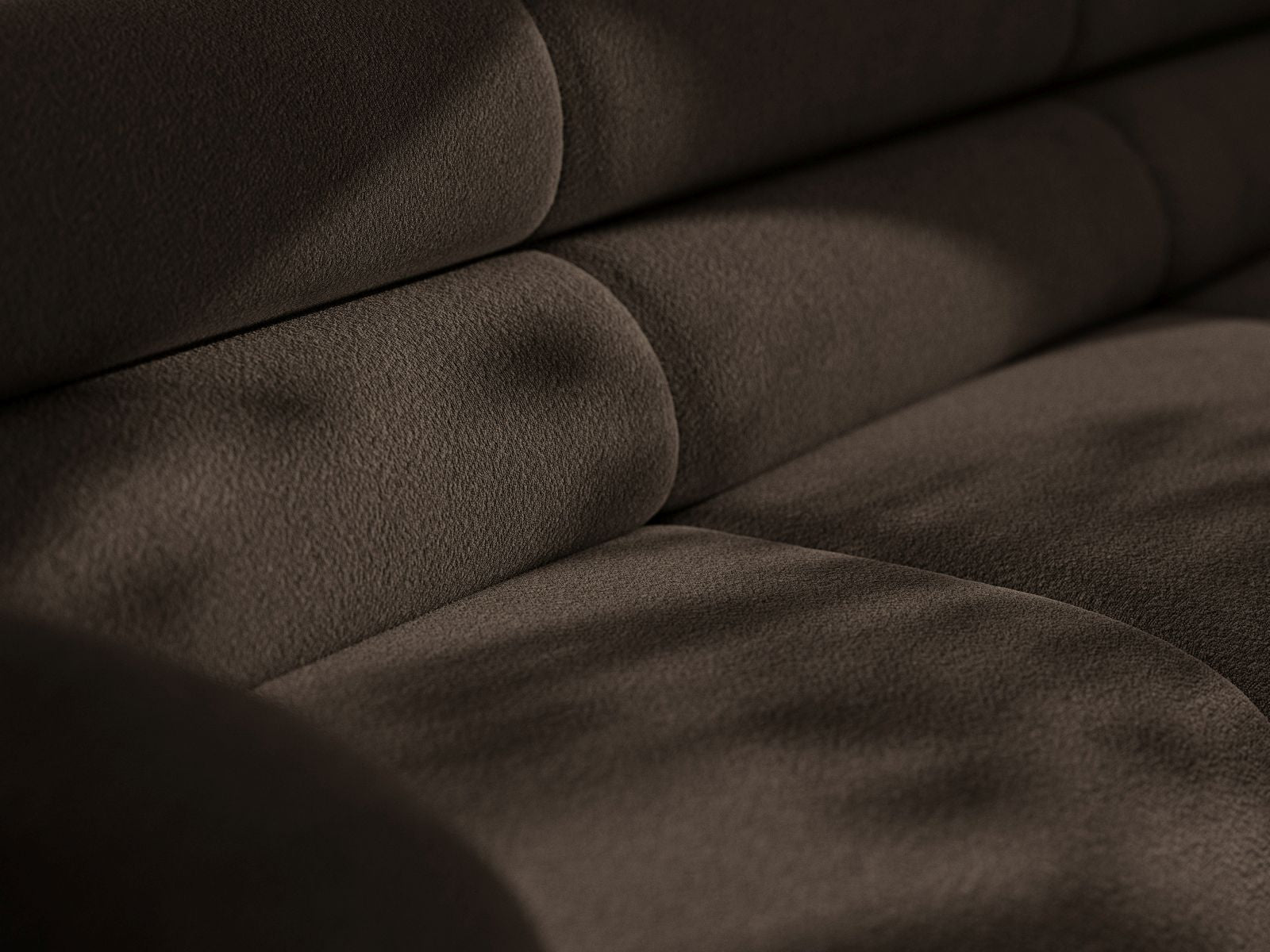 Modulares Sofa NEO - braunes Boucle-Eckmodul