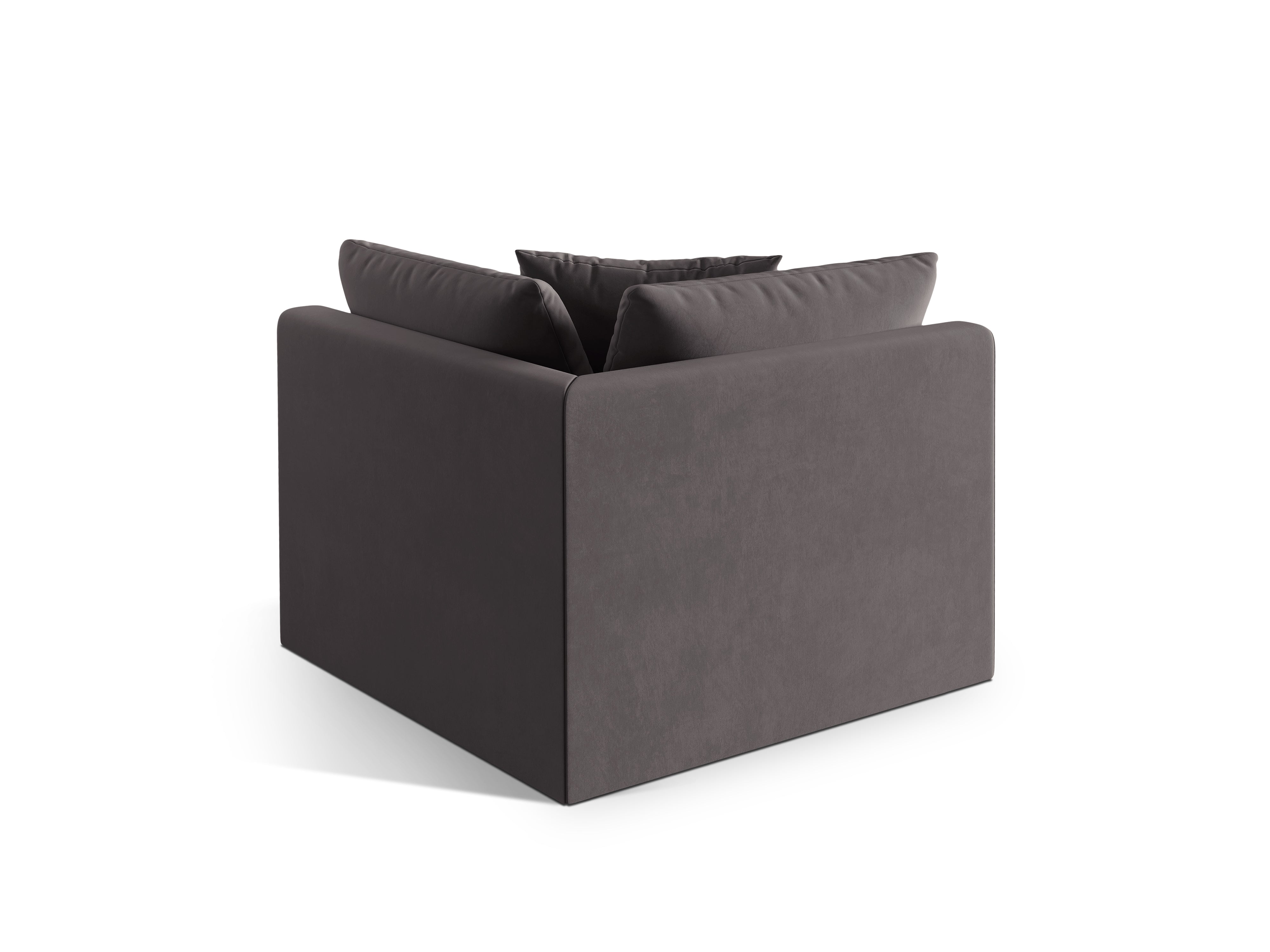 Modulares Samtsofa CHRIS - Eckelement dunkelgrau