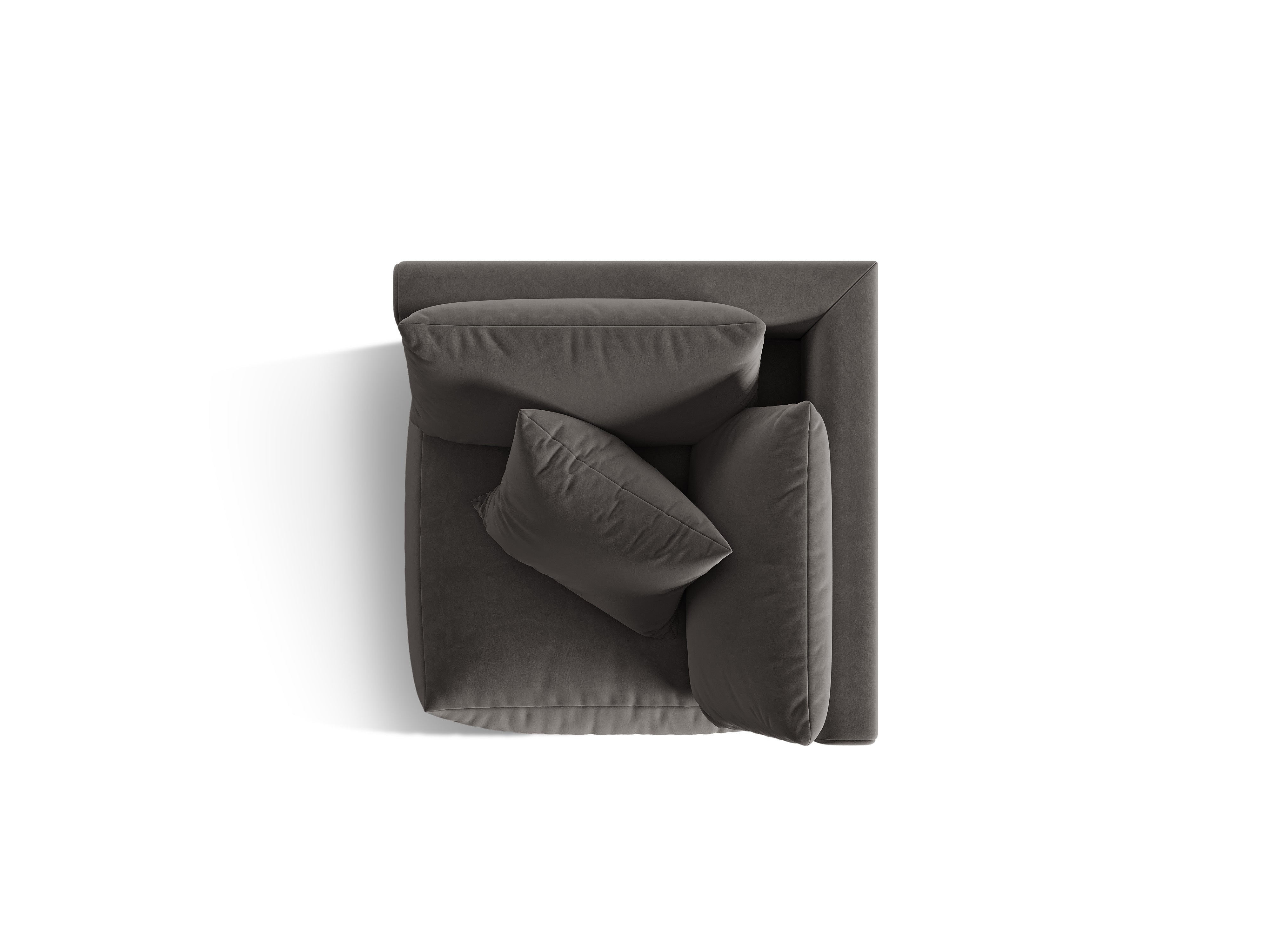 Modulares Samtsofa CHRIS - Eckelement dunkelgrau