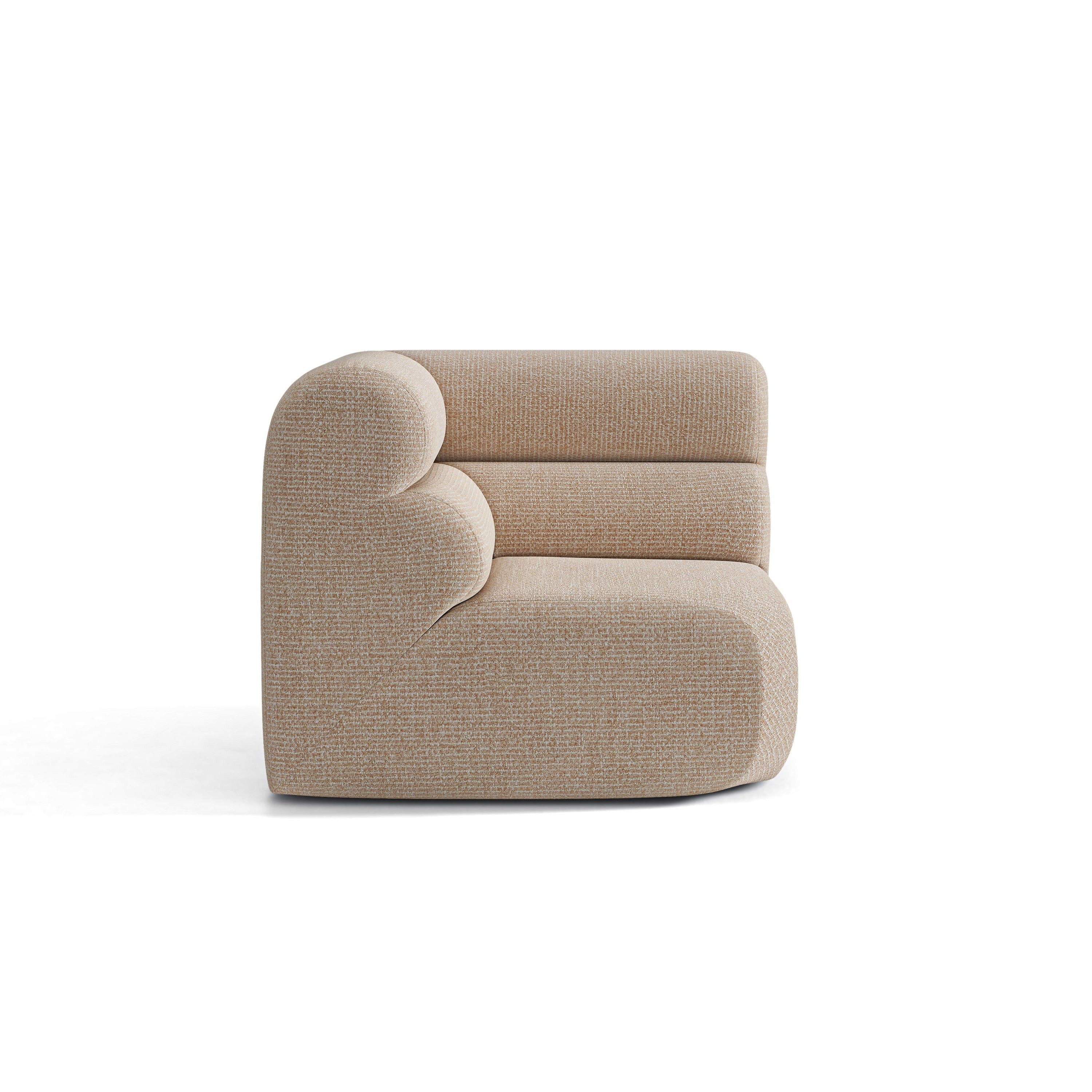 Modulares Sofa NEO - Eckmodul in sandfarbenem Melange