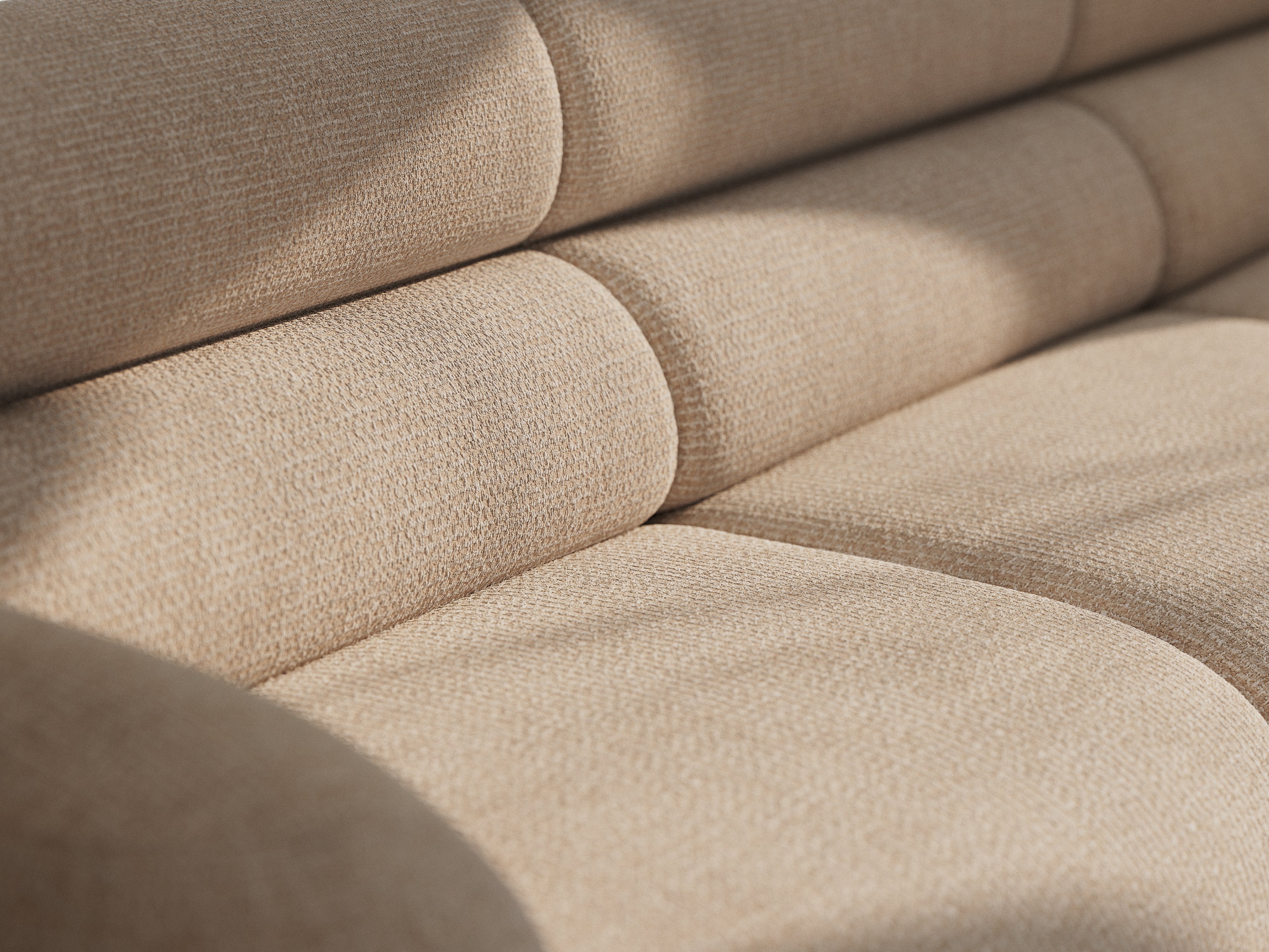 Modulares Sofa NEO - Eckmodul in sandfarbenem Melange