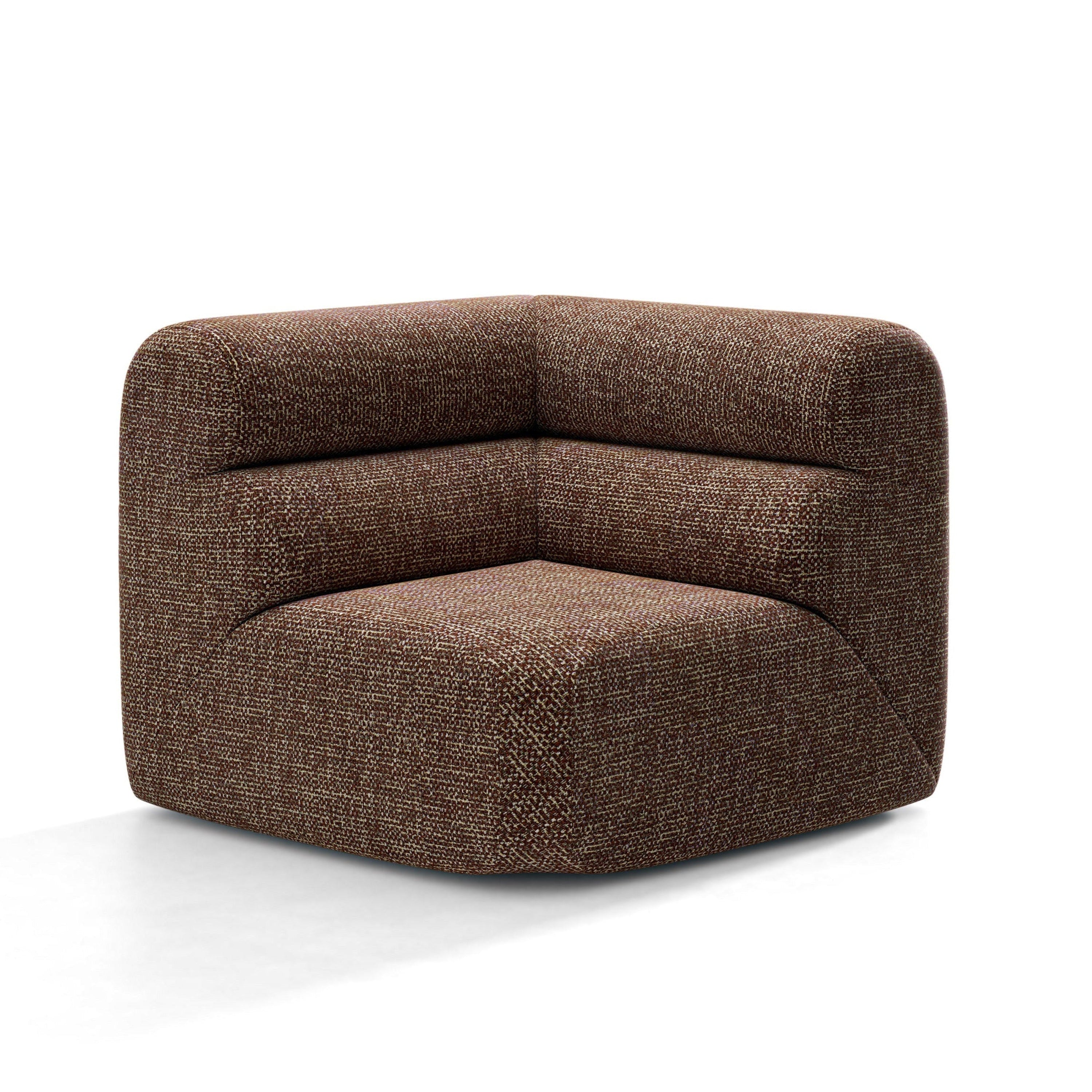 Modulares Sofa NEO - Eckmodul in braunem Melange