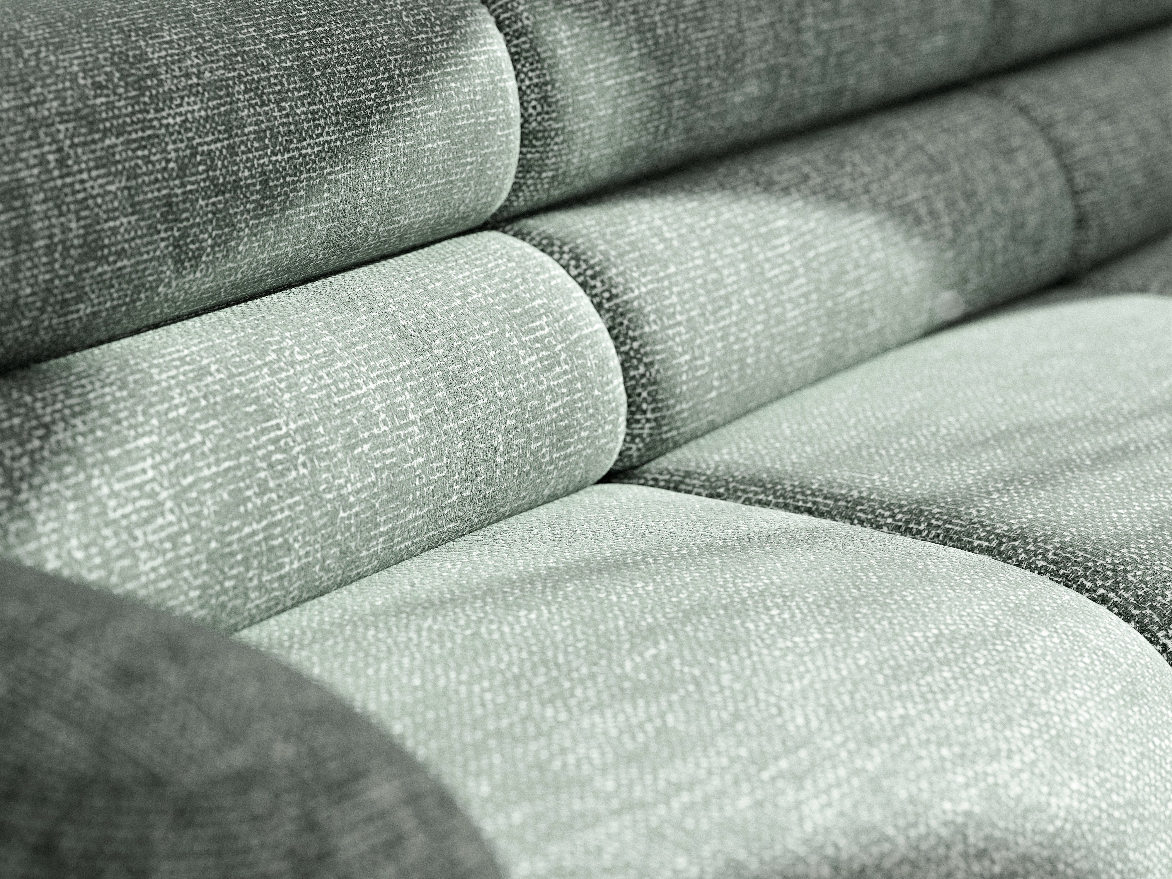 Modulares Sofa NEO - blauer Melange-Eckmodul